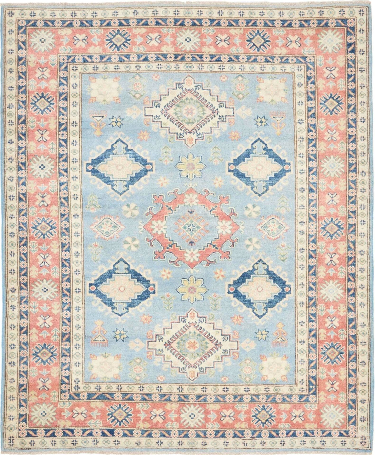 Kazak Teppich 162 x 194cm, geometrisches Muster, handgeknüpft