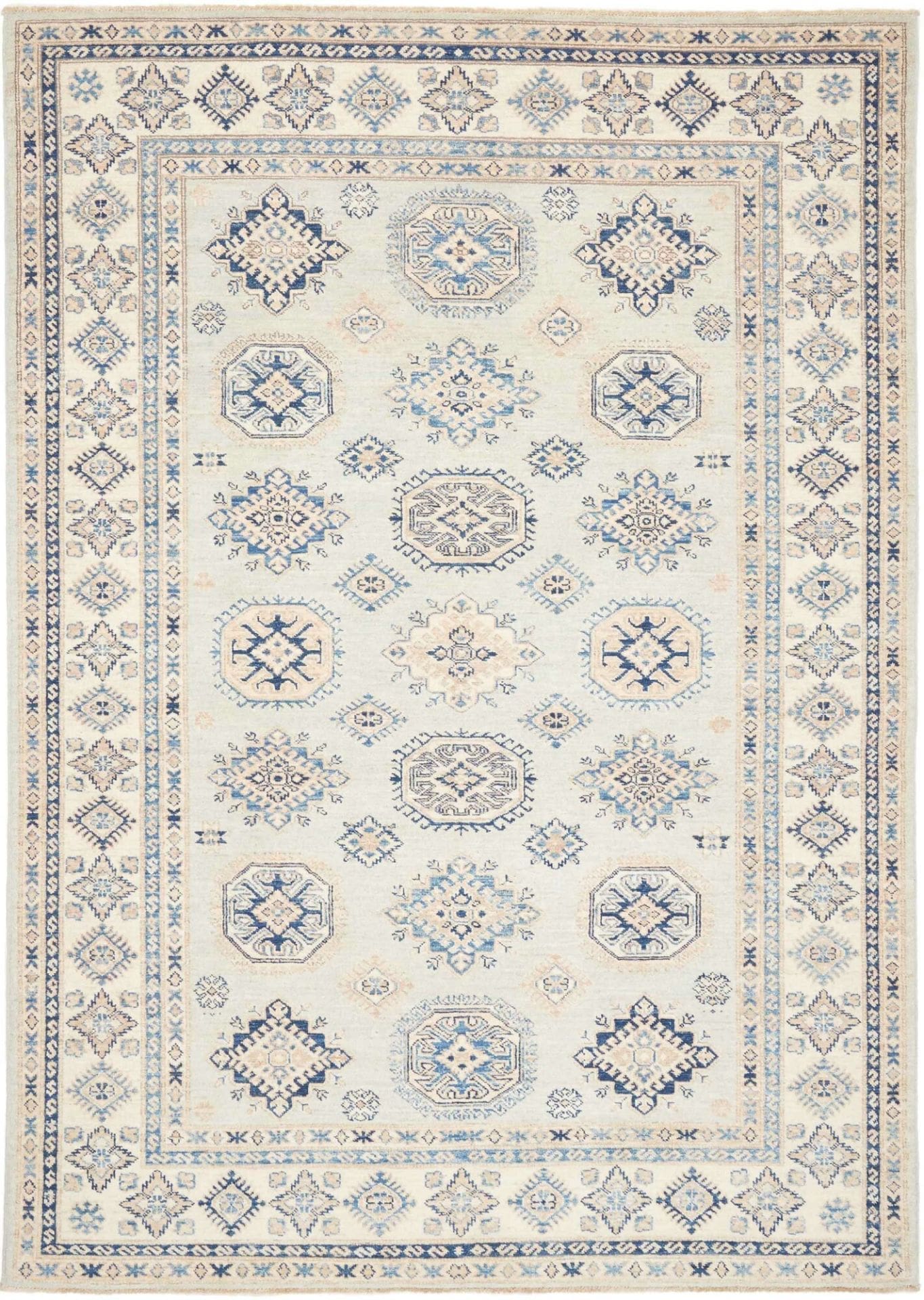 Kazak Teppich 175 x 240 cm – Geometrisches Muster, Wolle, handgeknüpft
