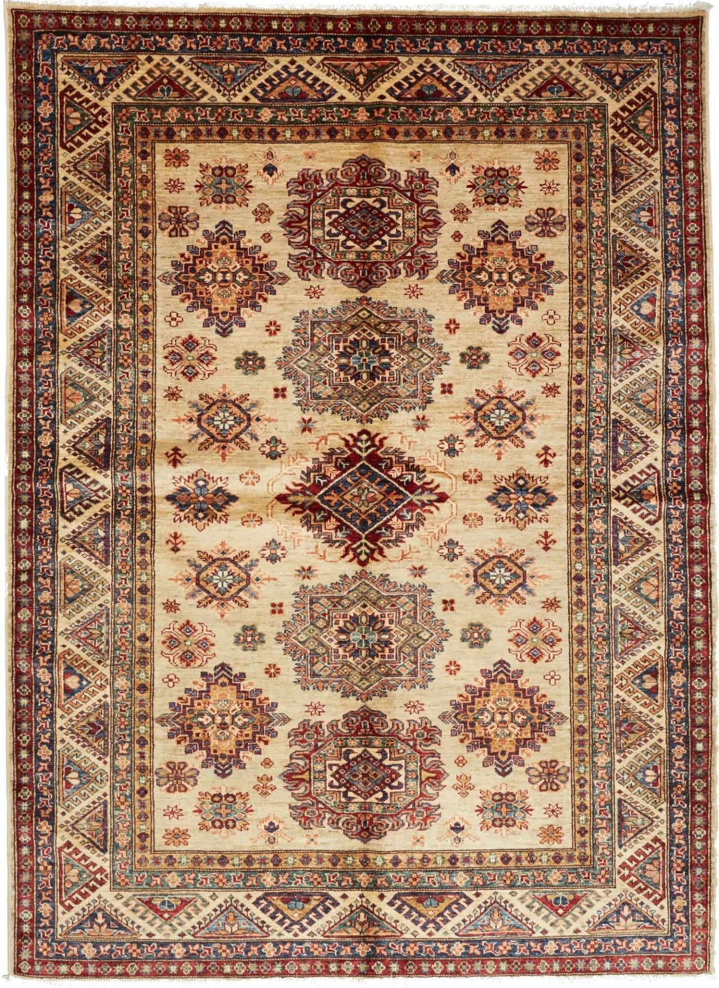 Kazak Teppich 177 x 238 cm – Handgeknüpft, geometrische Muster
