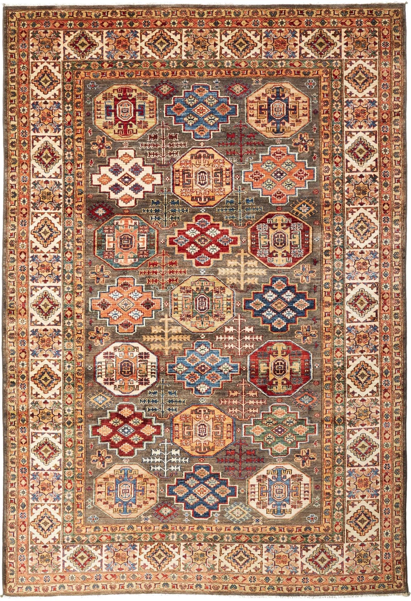 Kazak Teppich 205 x 300 cm - Handgeknüpft, Wolle, Geometrisch