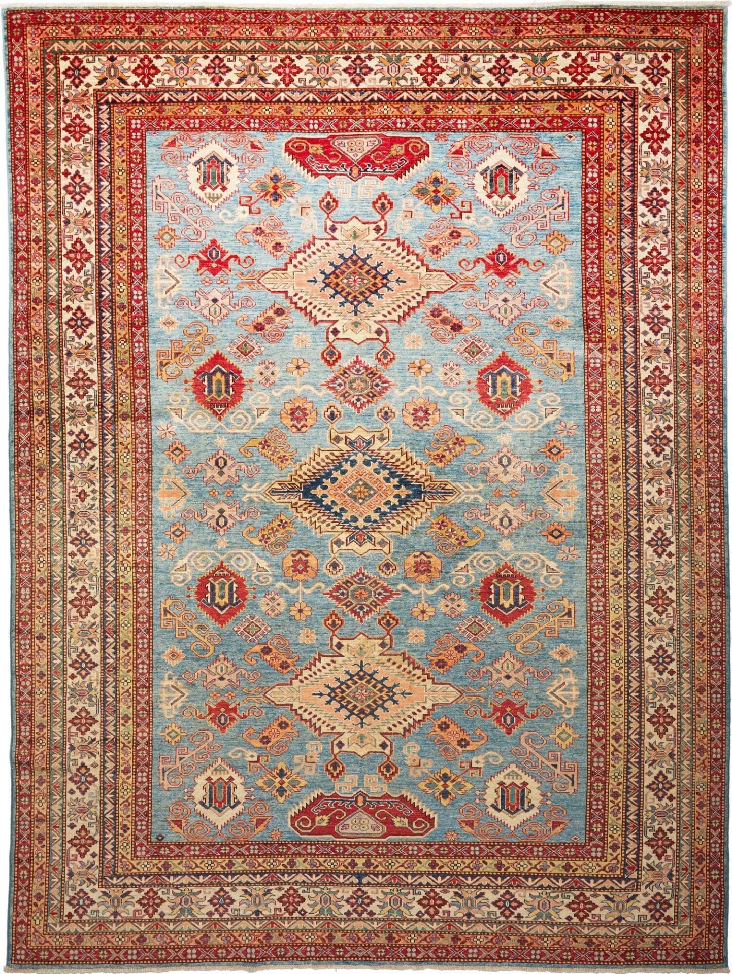 Kazak Teppich 245 x 319cm – geometrisches Muster, handgeknüpft