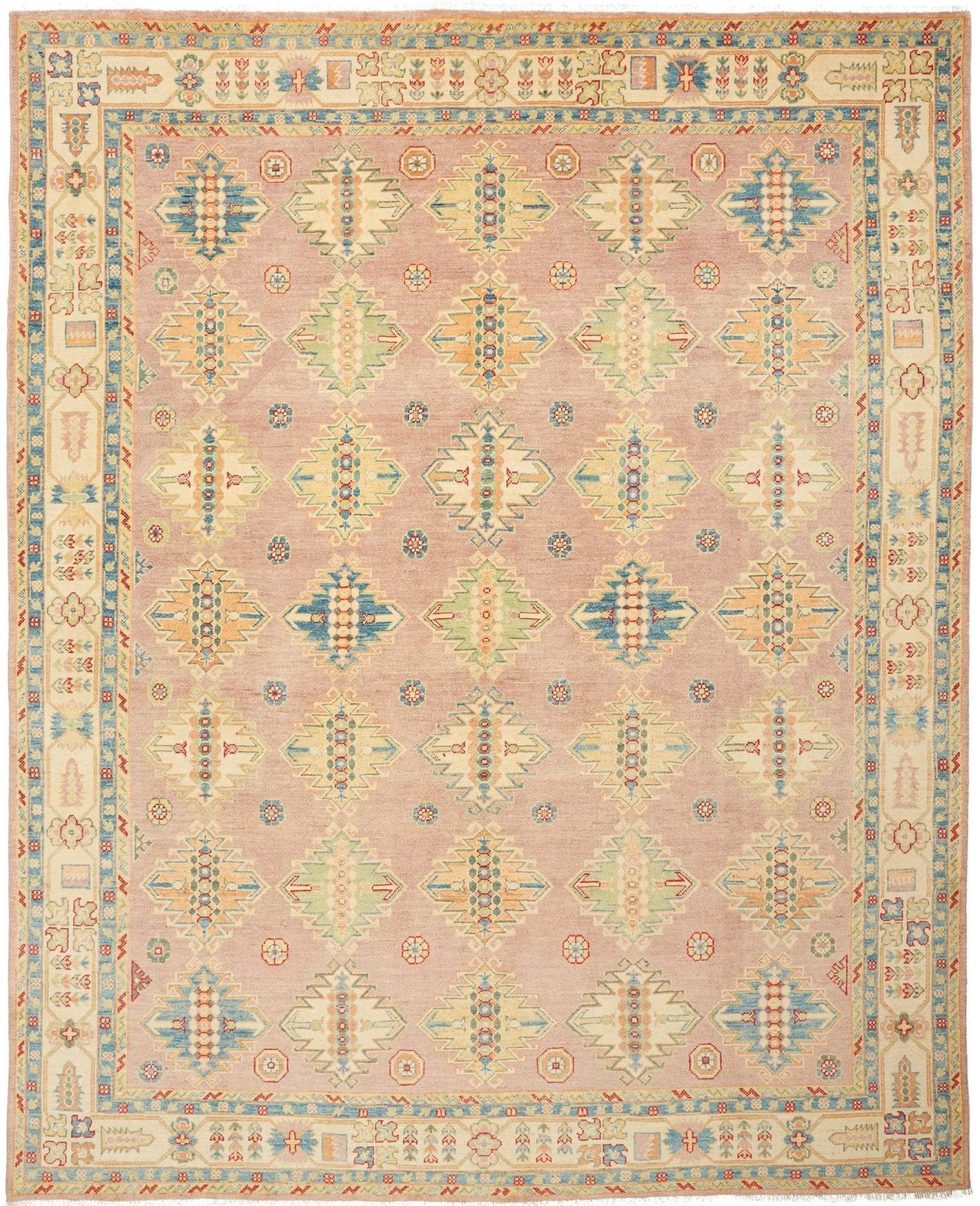 Kazak Teppich 246 x 304cm – Handgeknüpft, geometrisches Muster, Orientteppich