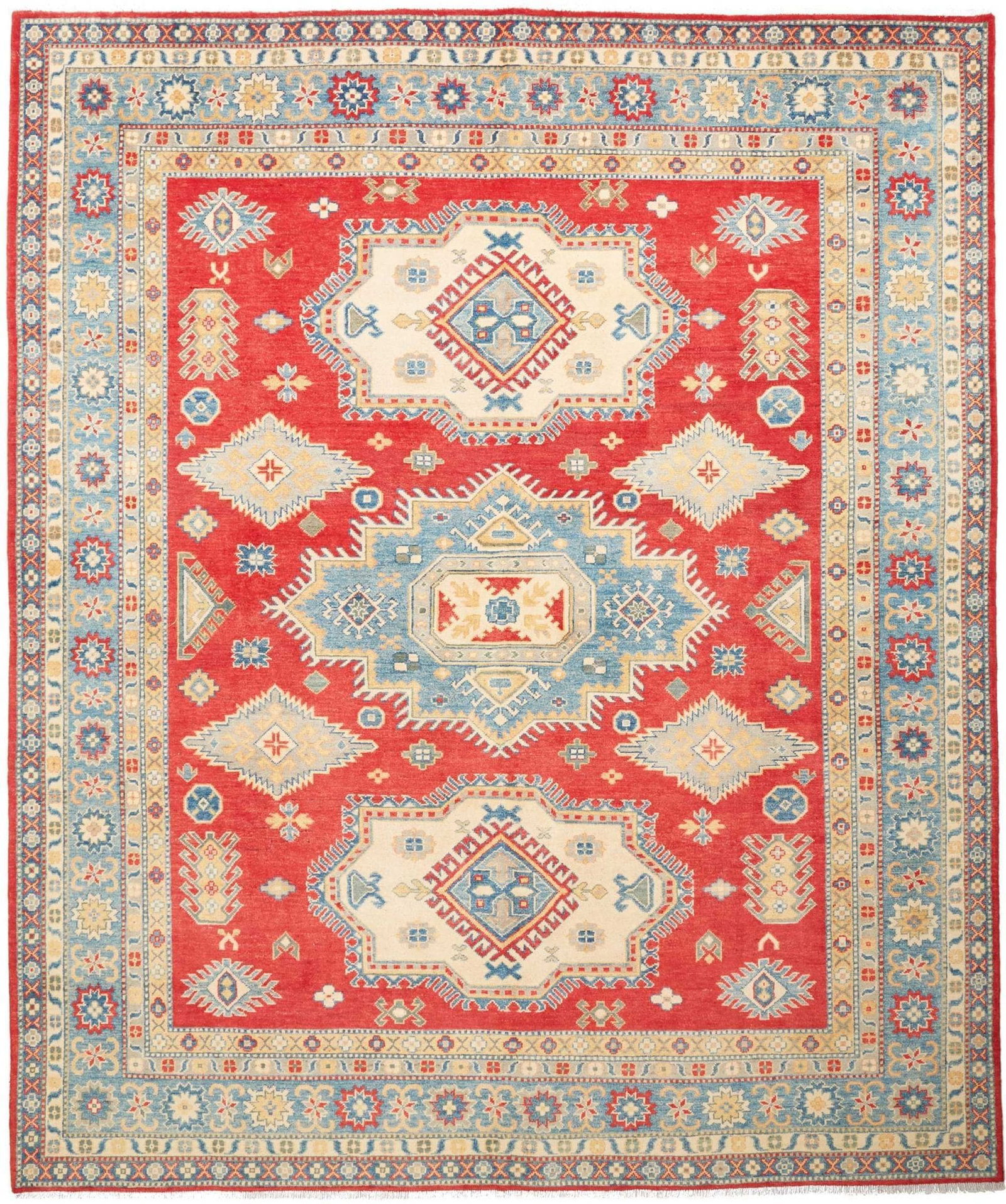 Kazak Teppich 249 x 299cm – Handgeknüpft, Wolle, geometrisch, Orientteppich
