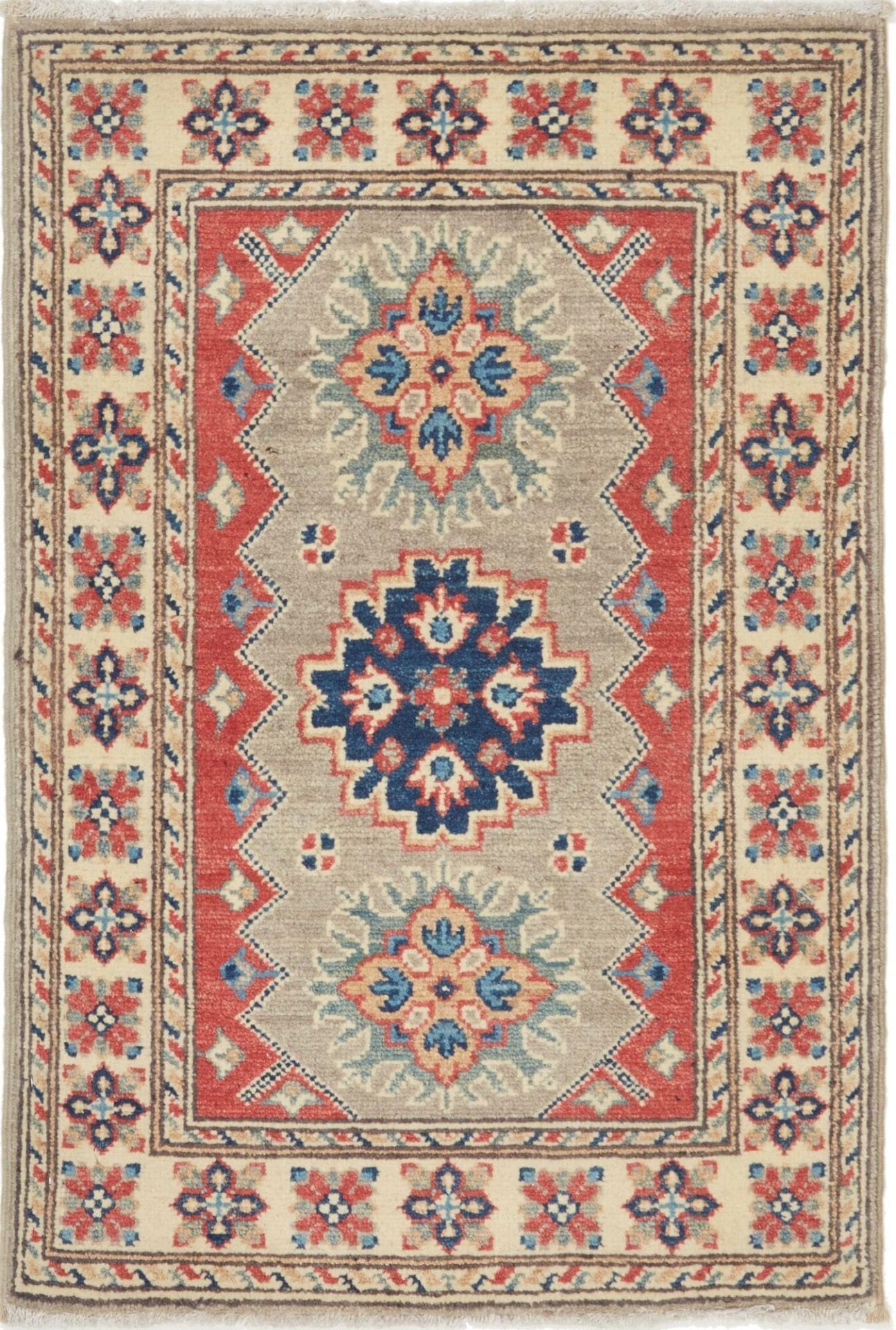 Kazak Teppich 63 x 92 cm – Handgeknüpft aus Schurwolle, Orientteppich