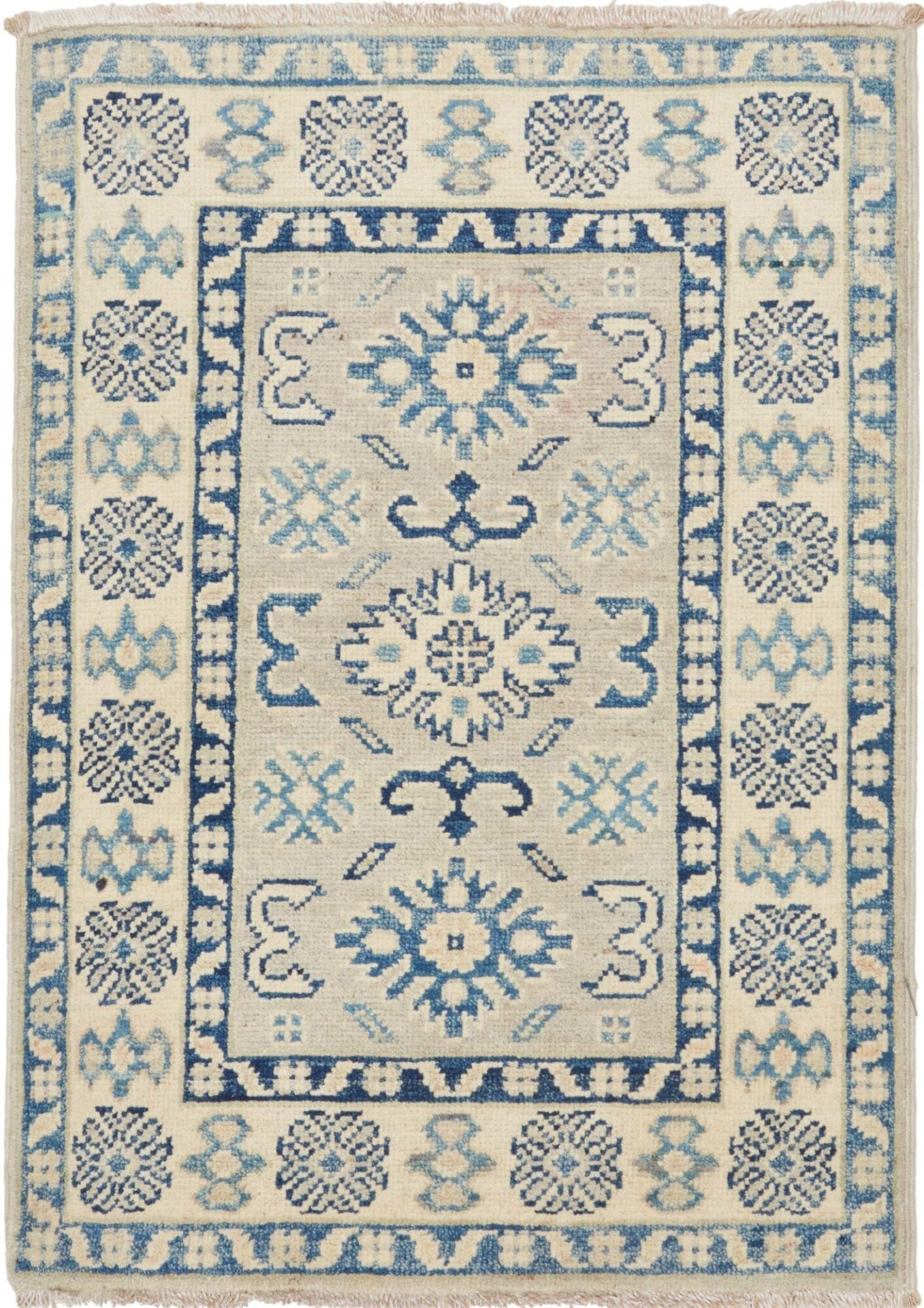 Kazak Teppich 69 x 93 cm - Handgeknüpft, geometrisches Muster, Wolle