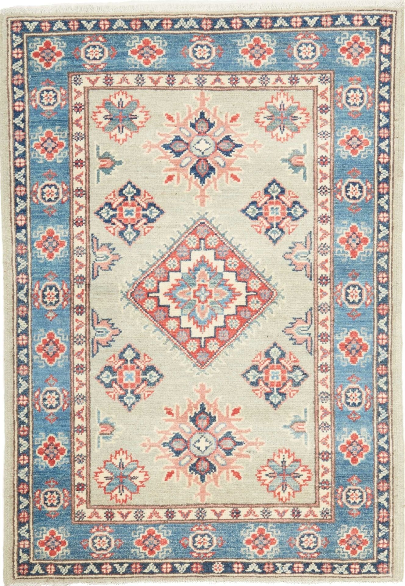 Kazak Teppich 83 x 117 cm – handgeknüpft, geometrisches Muster