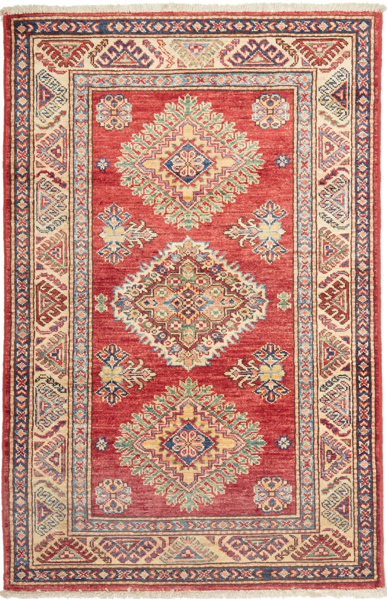 Kazak Teppich 83 x 120 cm - Handgeknüpft, geometrisches Muster