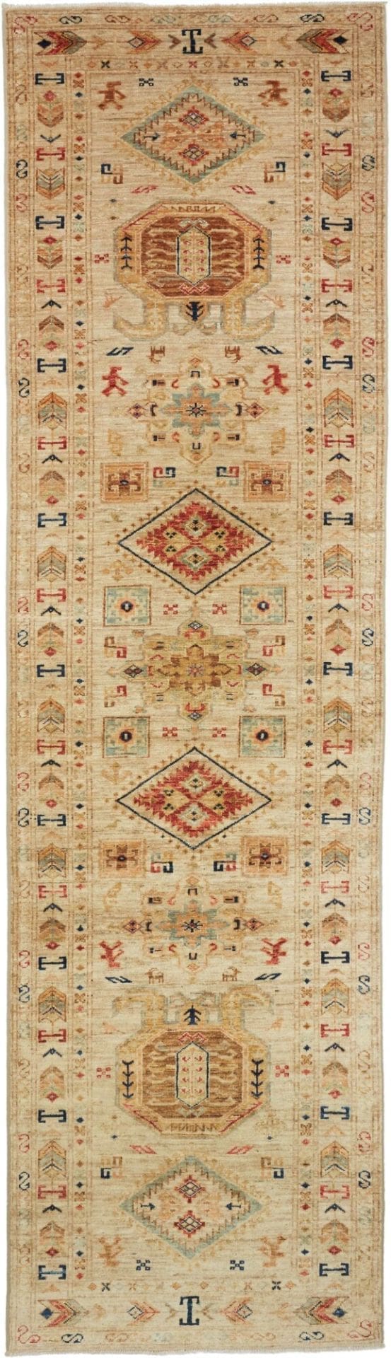 Kazak Teppich 84 x 305 cm – Handgeknüpft aus Schurwolle, Orientteppich