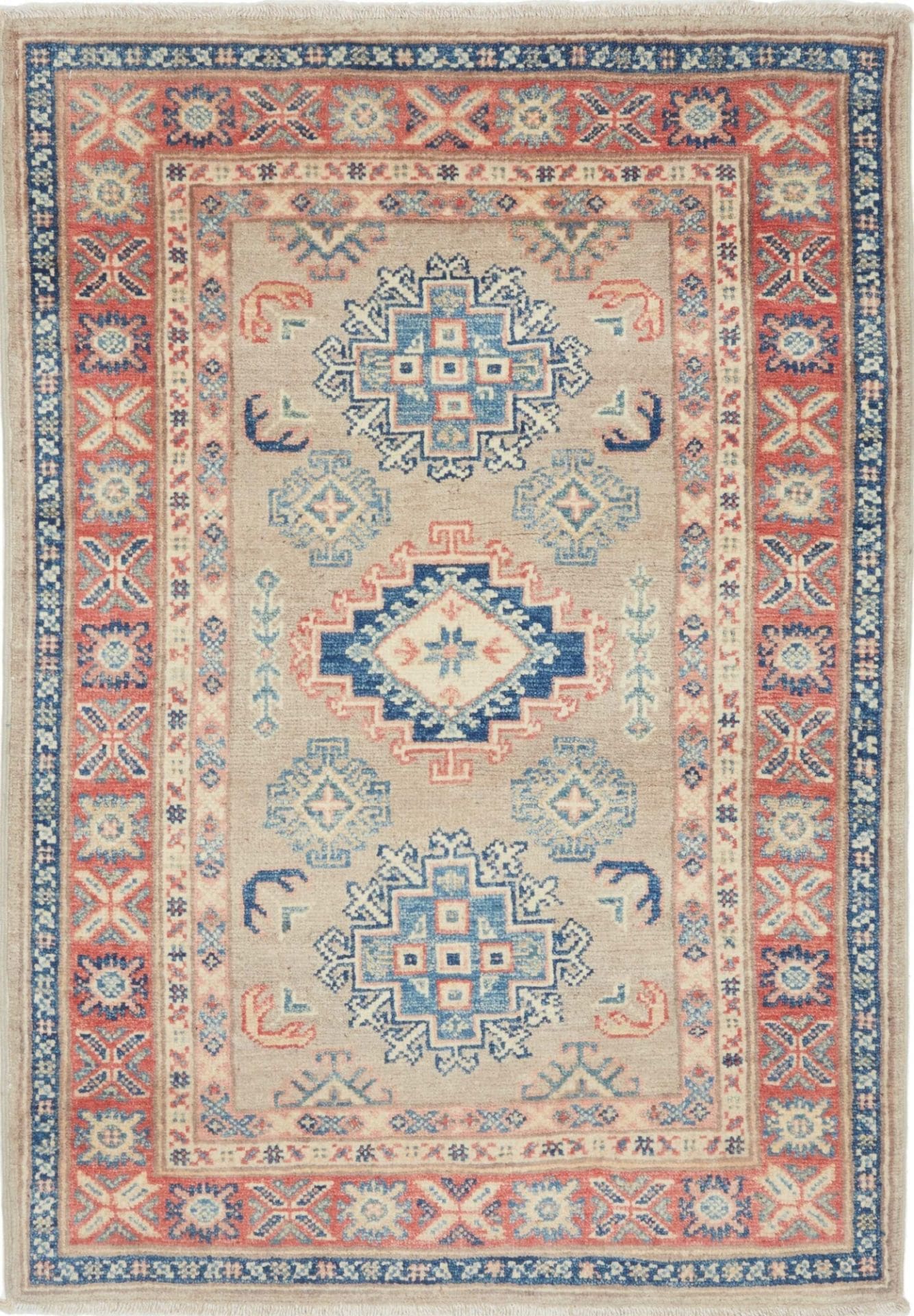 Kazak Teppich 85 x 116 cm - Handgeknüpft aus Schurwolle, Orientteppich