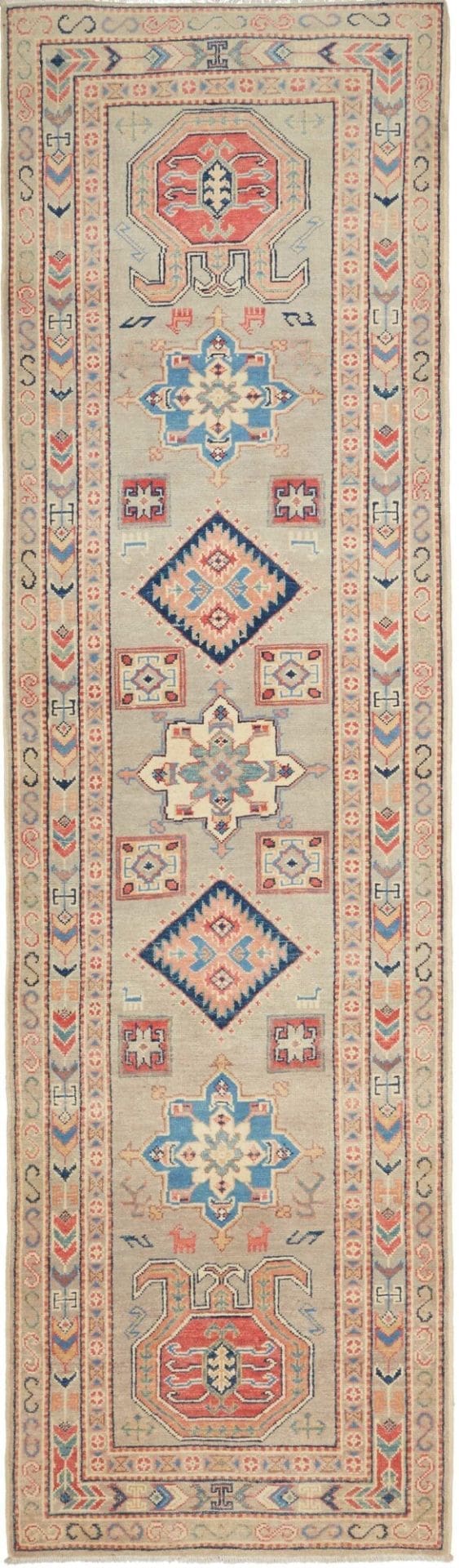 Kazak Teppich 85 x 286 cm | Handgeknüpft, Wolle, geometrisch, Rarität