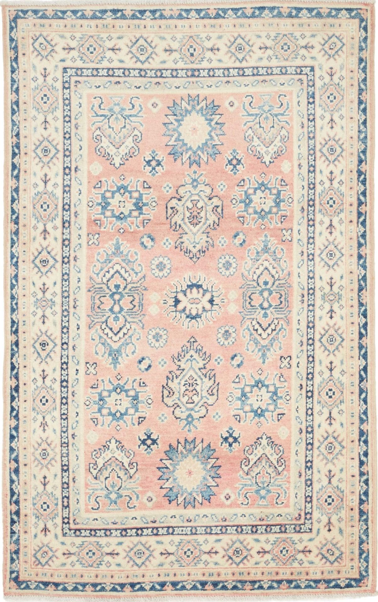 Kazak Teppich 98 x 155cm – Geometrisches Muster, handgeknüpft