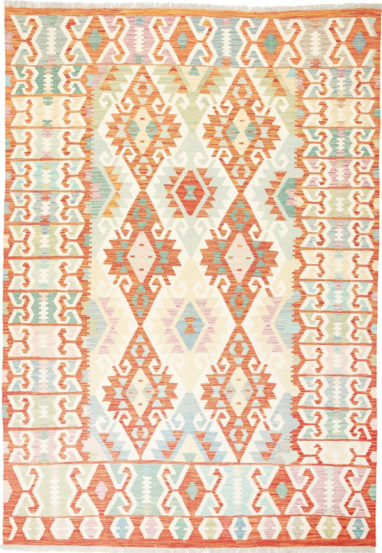 Kelim 178 x 251cm, afghanisch, geometrisches Muster, handgewebt