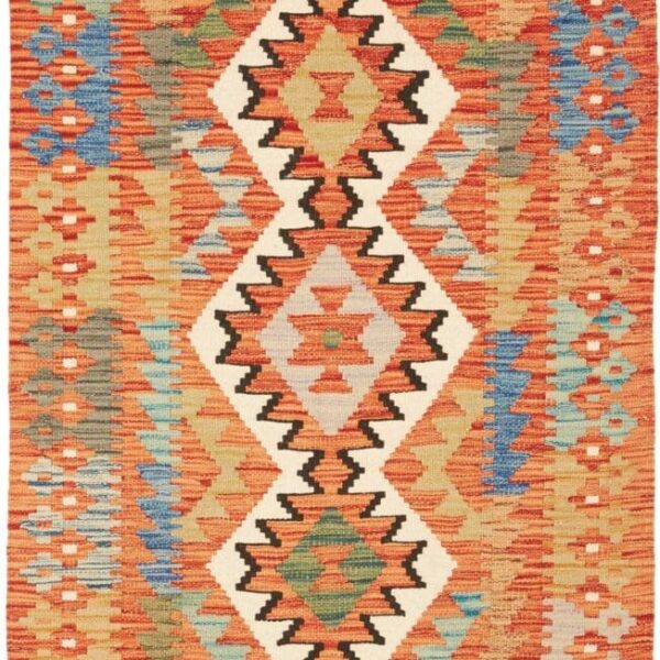 Kelim 83 x 125cm, handgewebt, rustikales Flair, Schurwolle