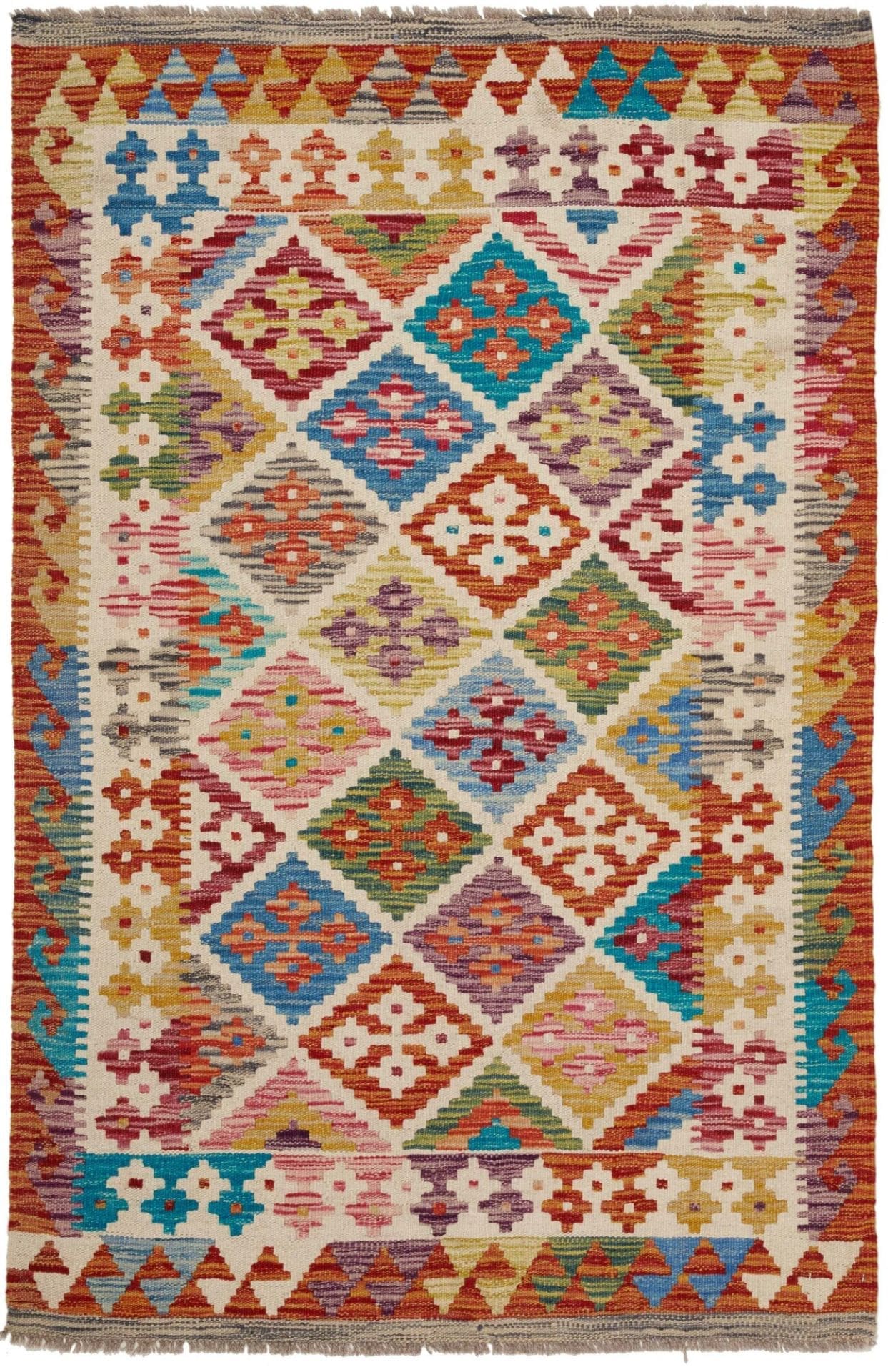 Kelim Teppich 100 x 151 cm – handgewebt, rustikales Flair