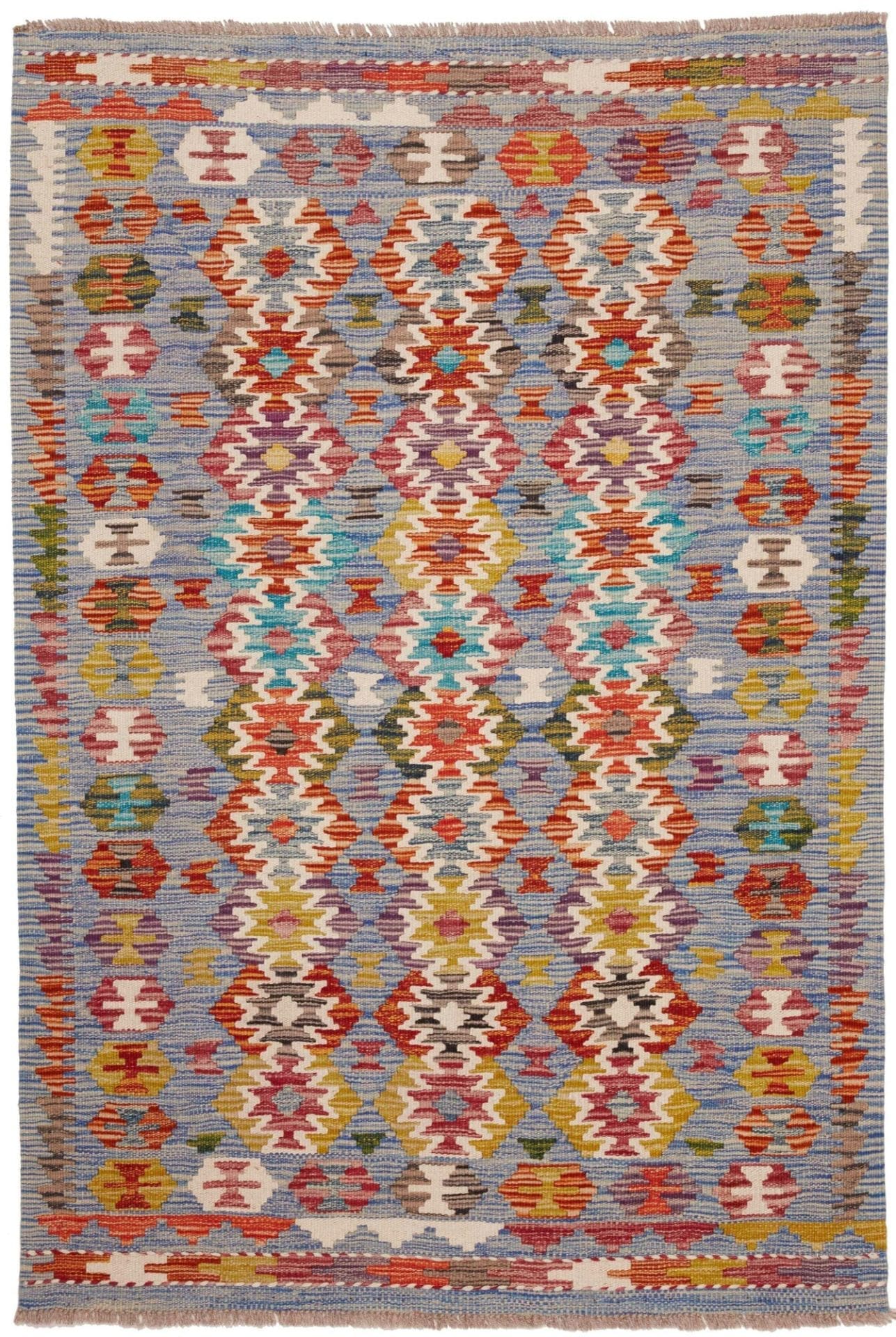 Kelim Teppich 106 x 154 cm, handgewebt, rustikales Flair