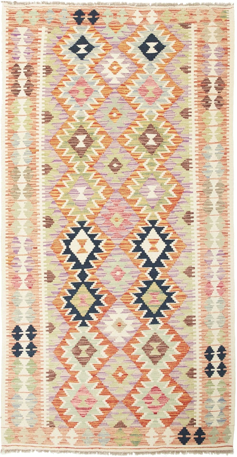 Kelim Teppich 106 x 198cm aus Schurwolle, handgewebt, orientalisch