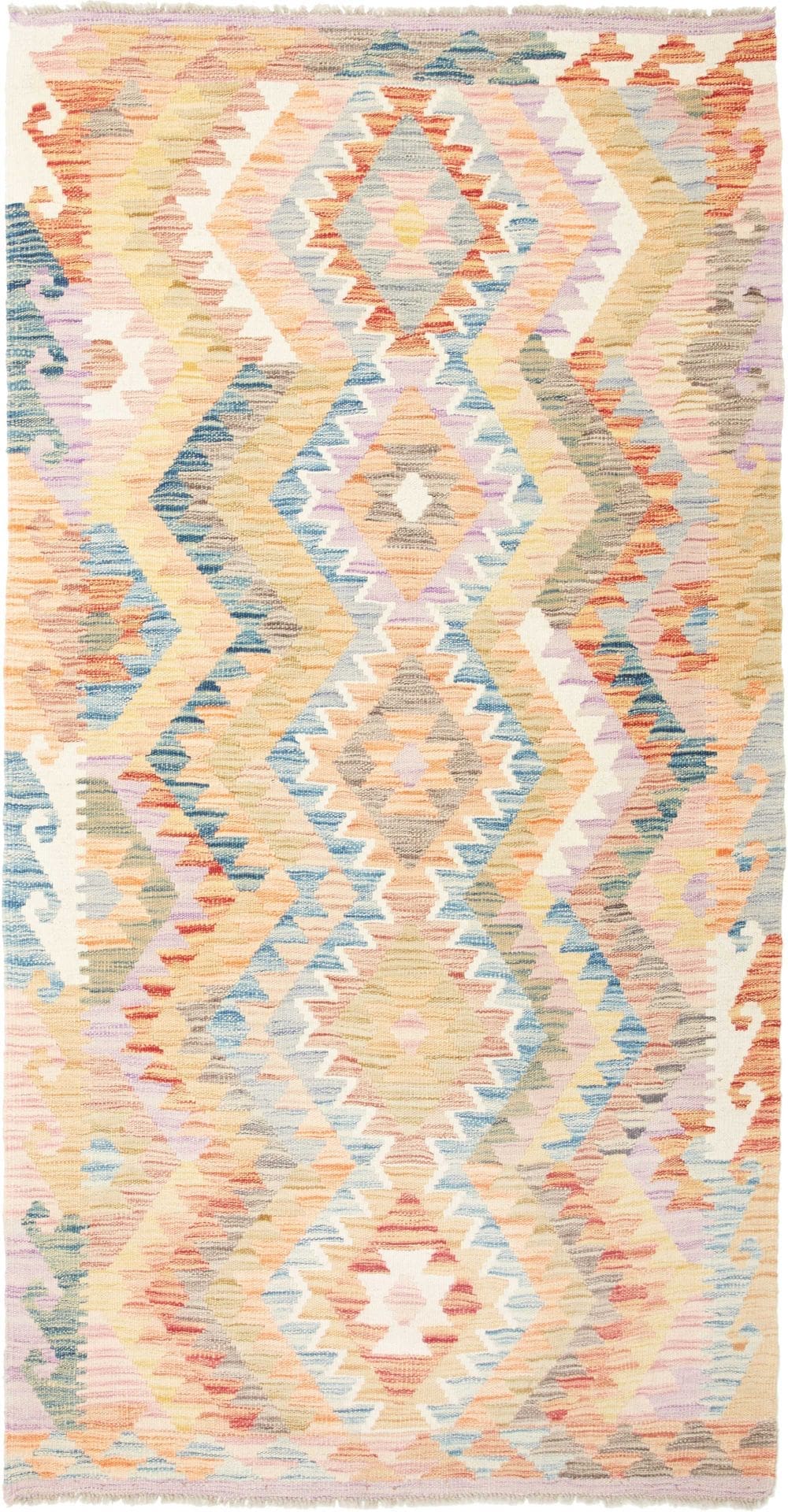 Kelim Teppich 108 x 199 cm aus Schurwolle, handgewebt, orientalisch