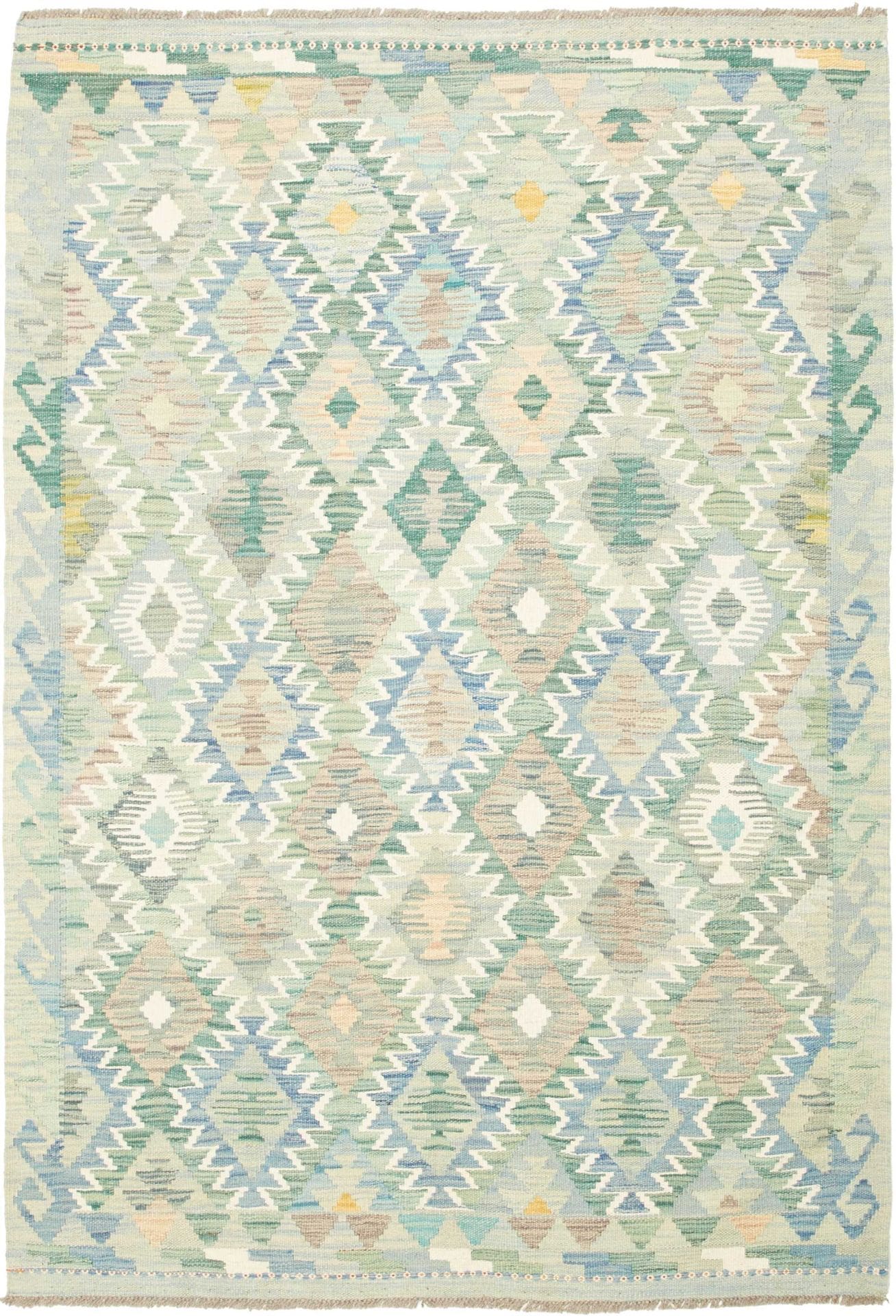 (Verkauft) Kelim Teppich 127 x 180 cm, handgewebt, rustikales Flair, Wolle