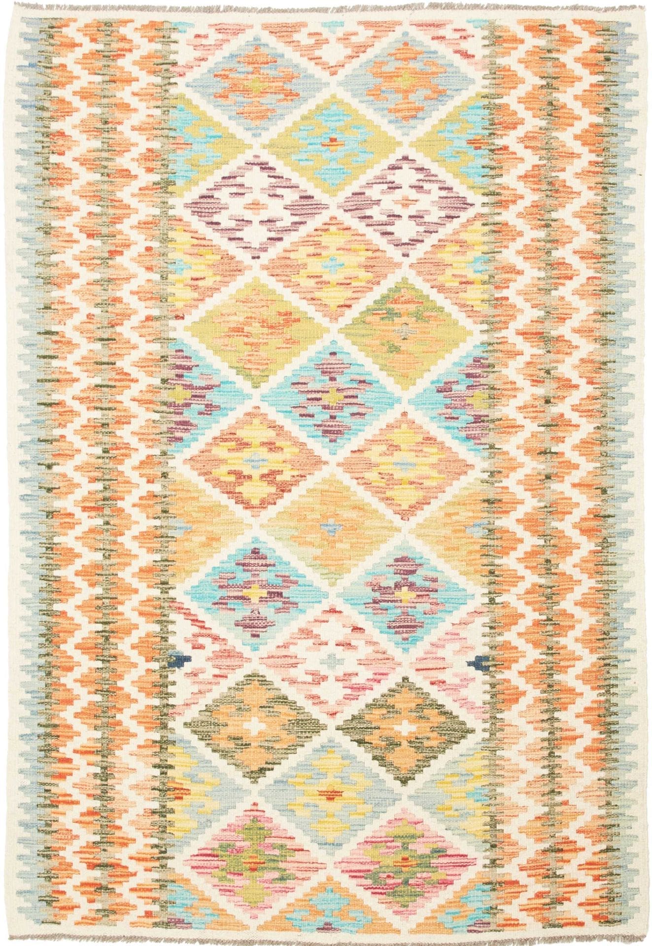 Kelim Teppich 128 x 159 cm - Handgewebt, Rustikales Flair