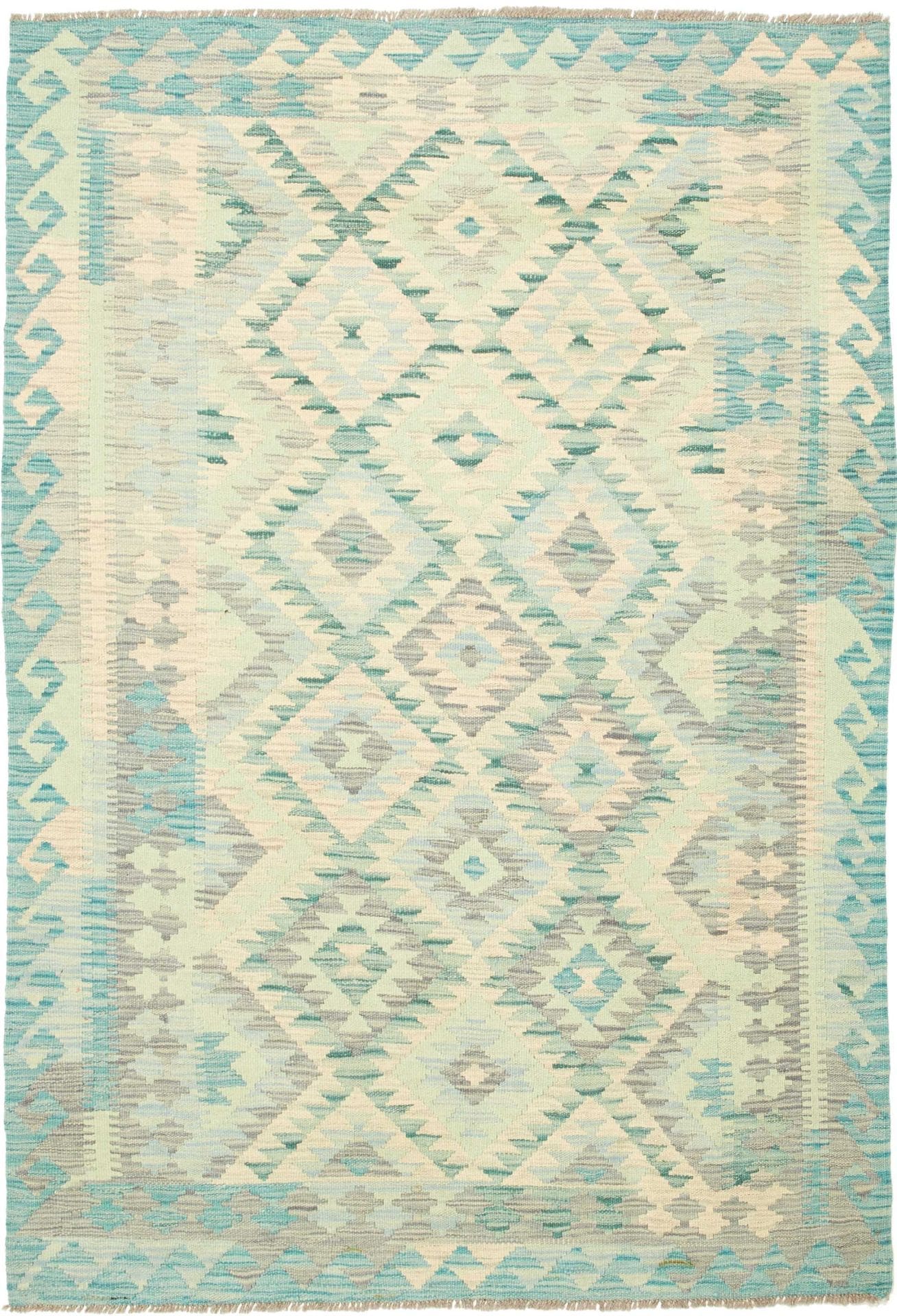 Kelim Teppich 128 x 182 cm aus Schurwolle, handgewebt