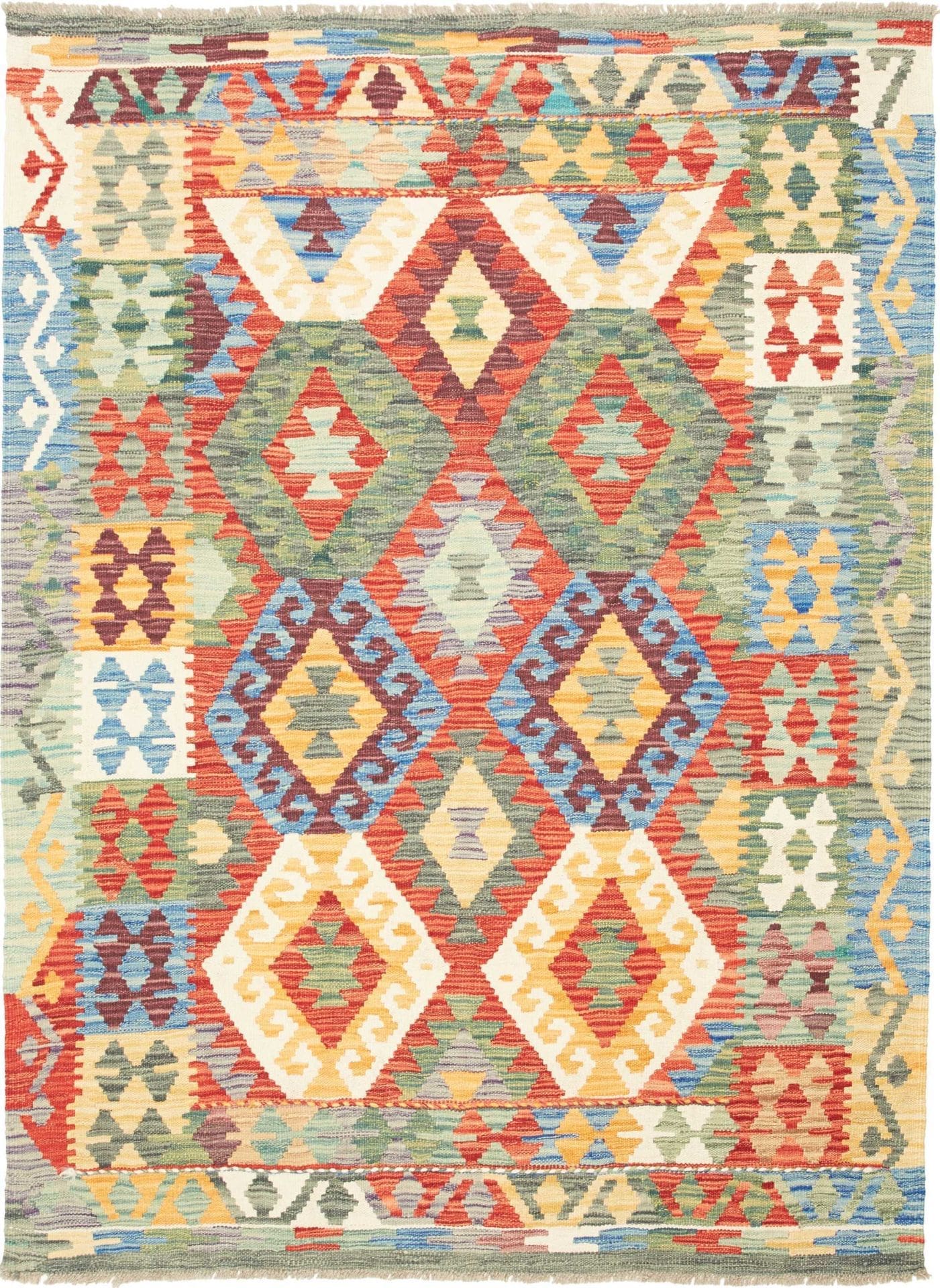 **Kelim Teppich 130 x 172 cm – Handgewebt, rustikales Flair**