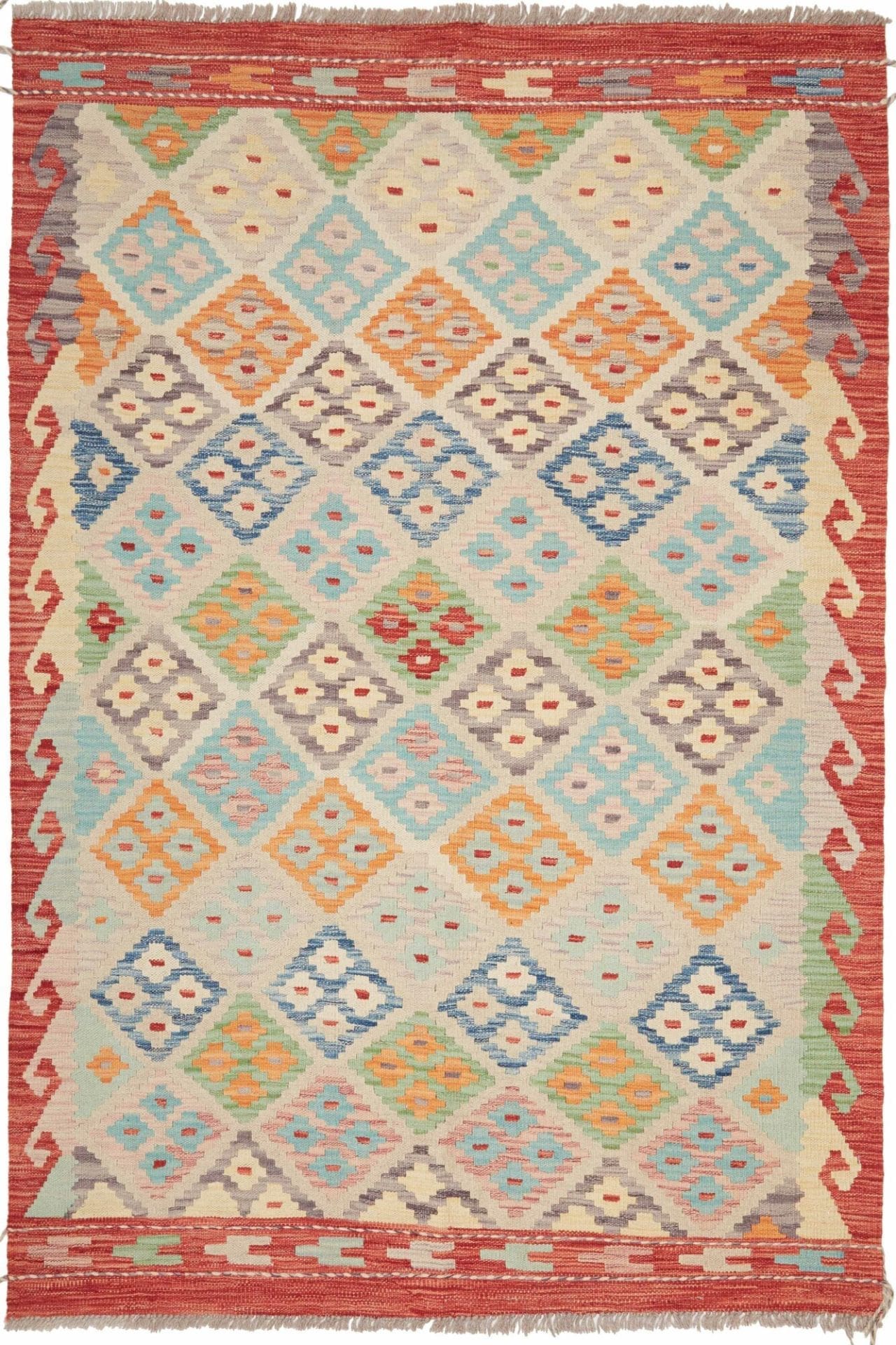 Kelim Teppich 130 x 181 cm - Handgewebt, rustikaler Stil