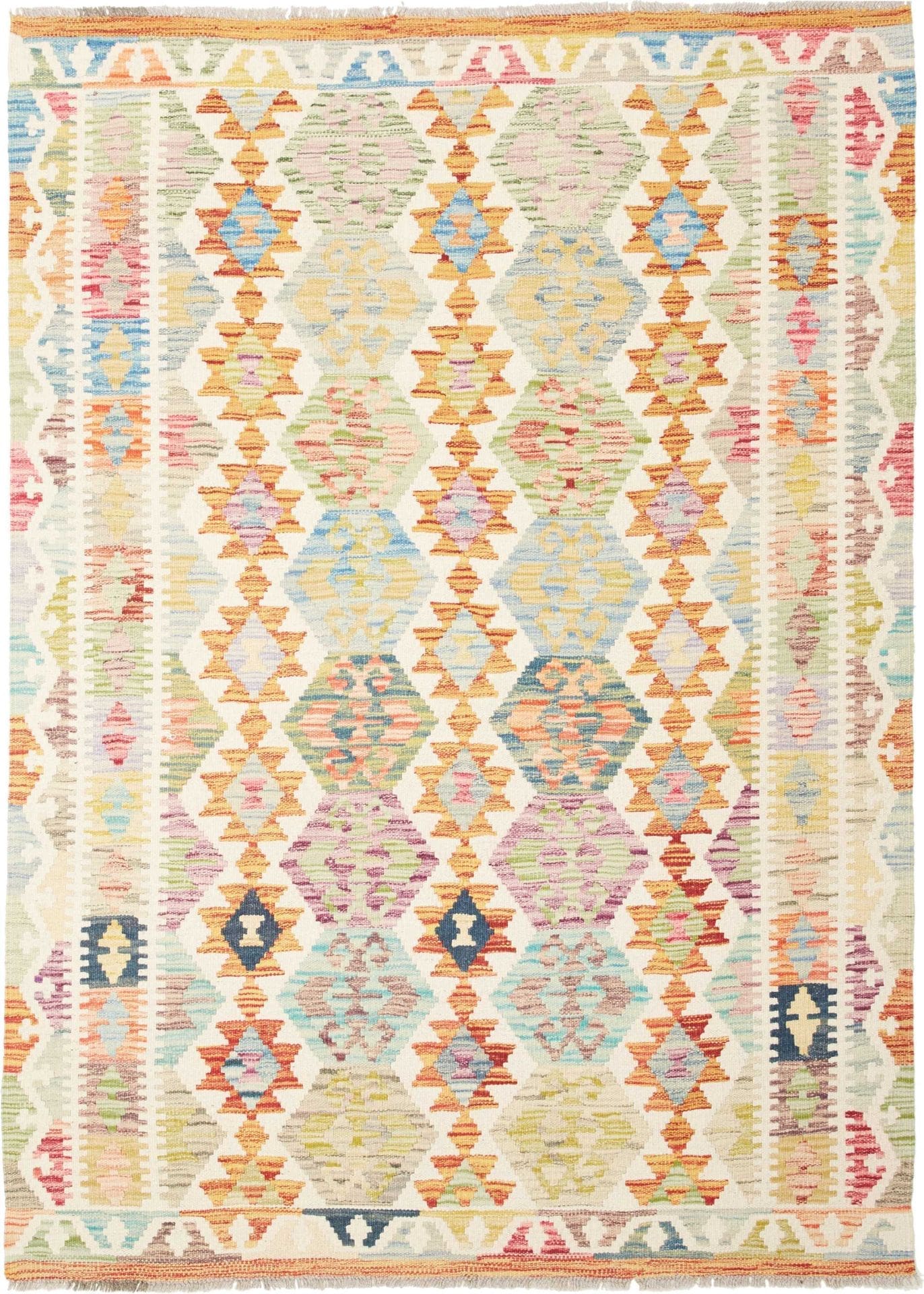 Kelim Teppich 132 x 184cm aus Schurwolle, handgewebt, orientalisch