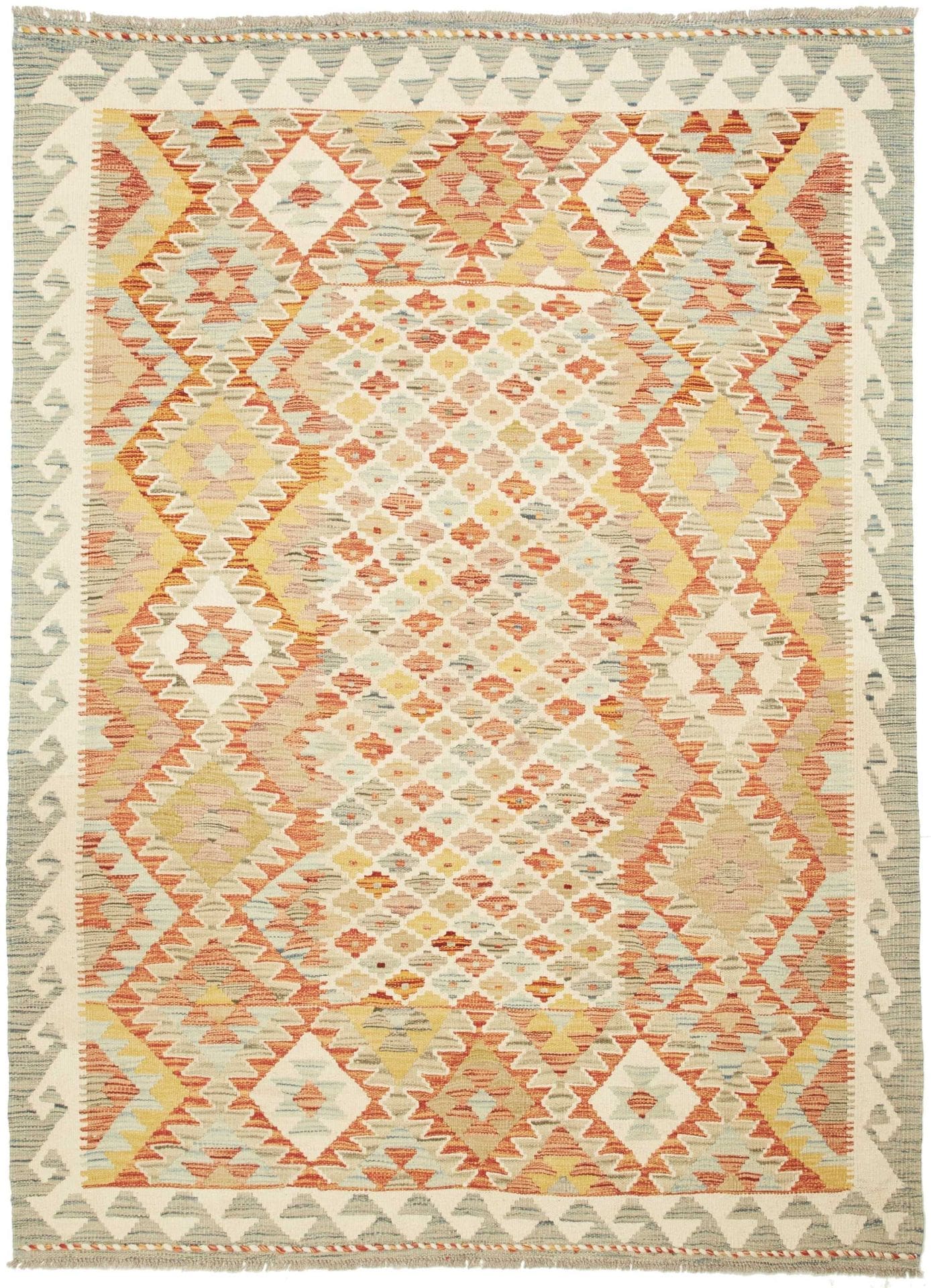 Kelim Teppich 149 x 201 cm - Handgewebt, rustikales Design