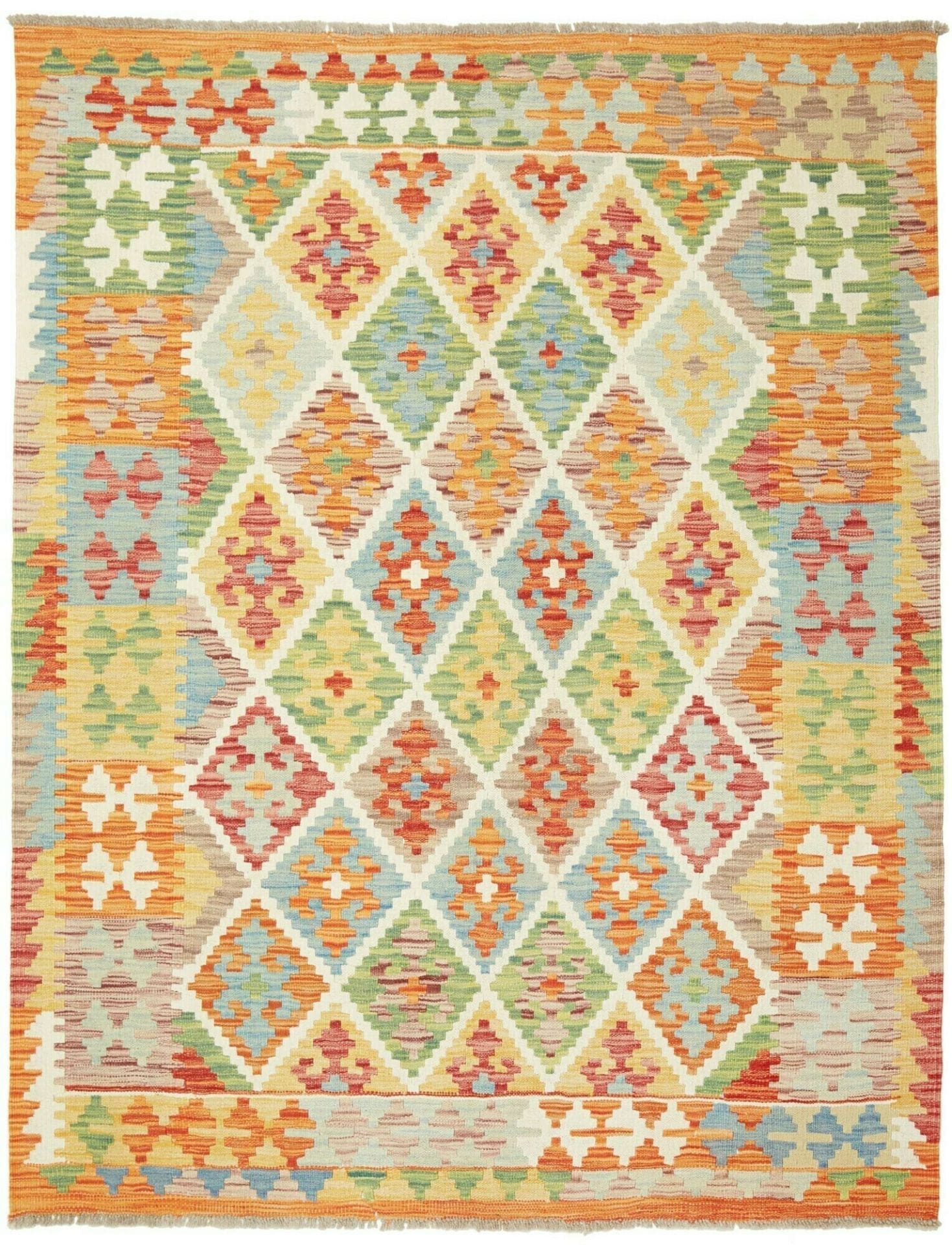 Kelim Teppich 150 x 192 cm – Handgewebt, rustikal, warm