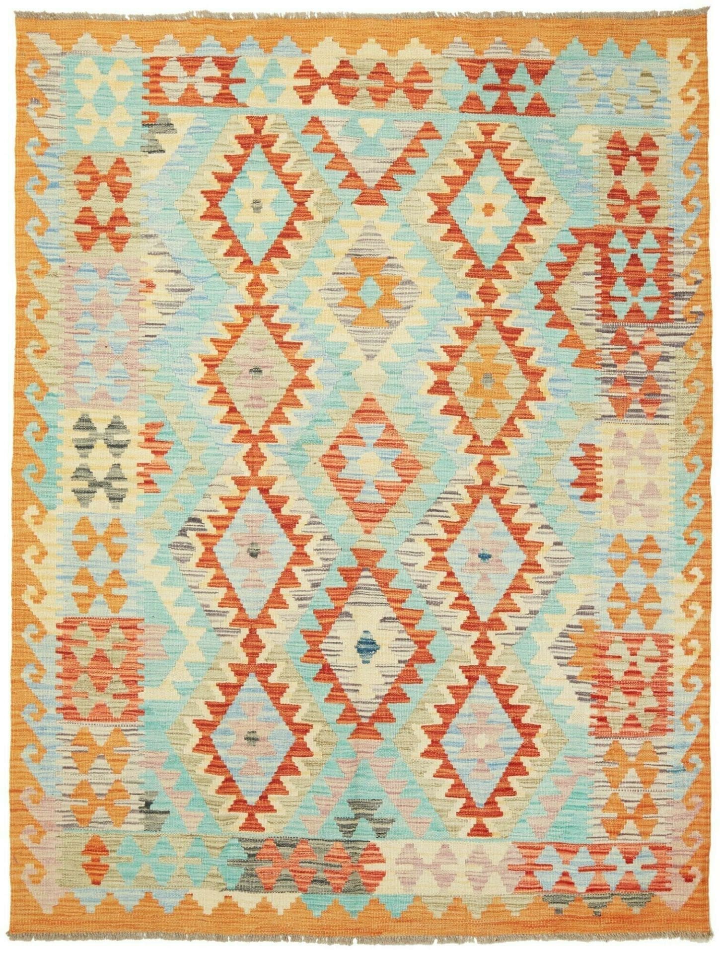 Kelim Teppich 150 x 195 cm - Handgewebt, rustikales Flair