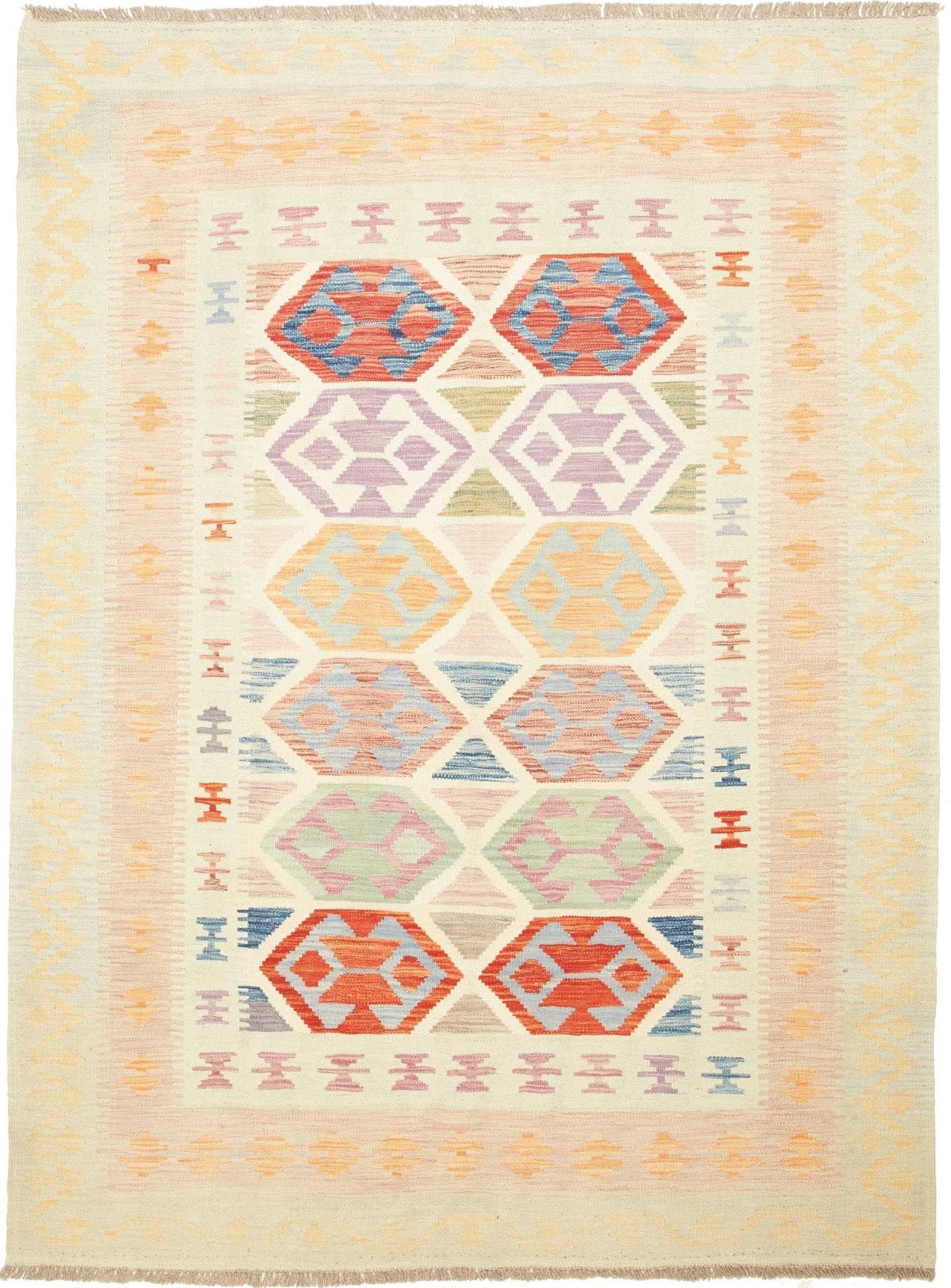 Kelim Teppich 151 x 201 cm, Handgewebt, Rustikales Flair, Orientteppich