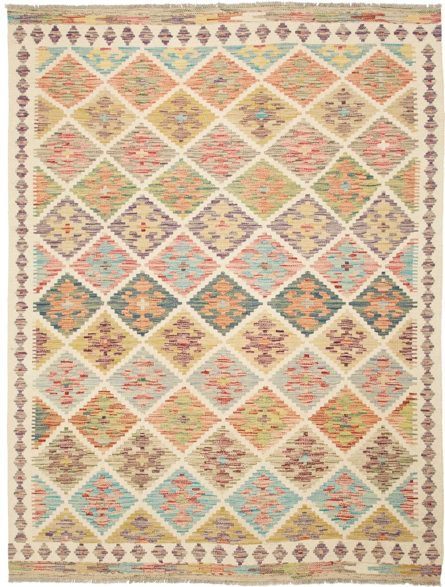 Kelim Teppich 155 x 207 cm – Handgewebt, rustikales Flair, Wolle