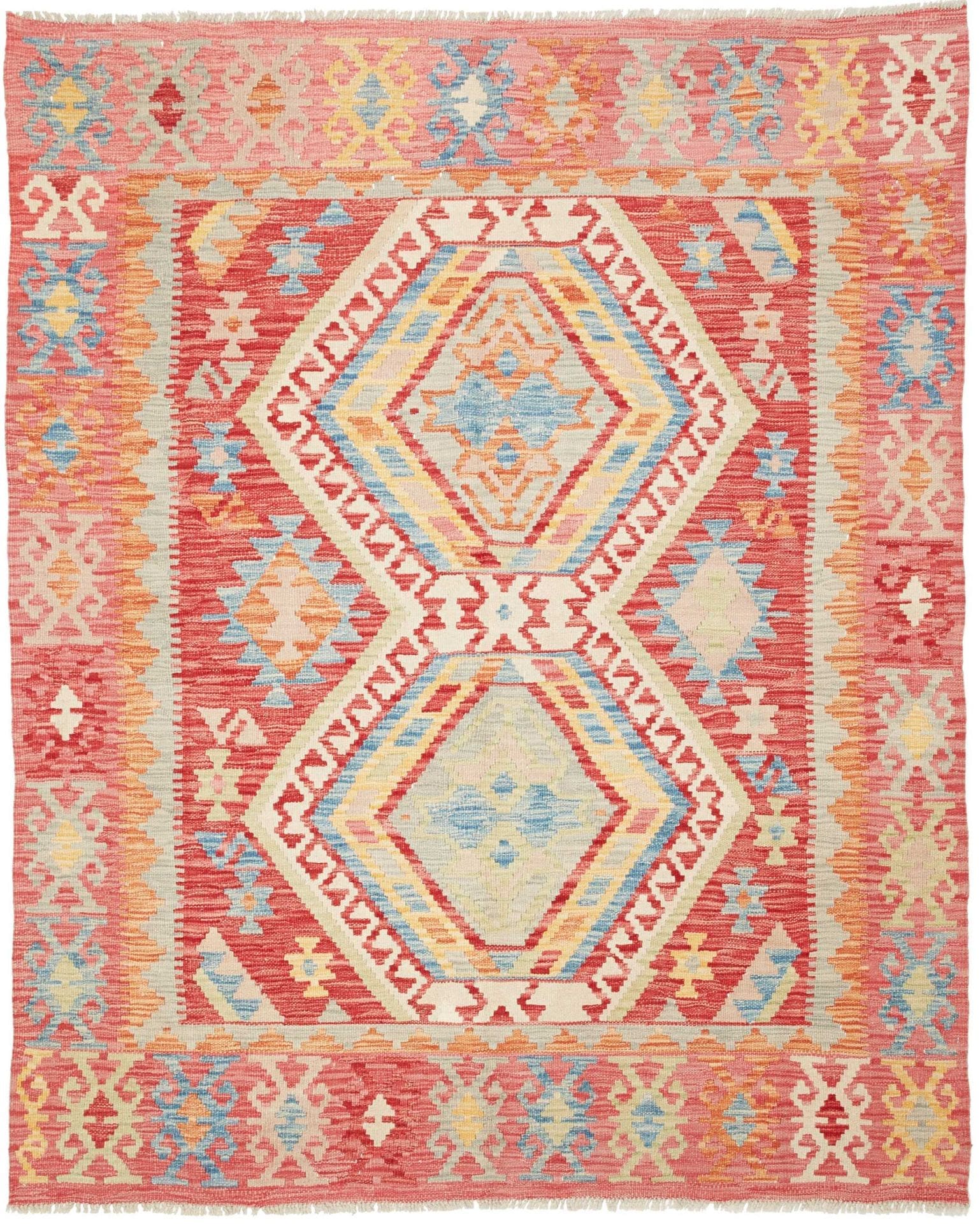 (Verkauft) Kelim Teppich 156 x 194cm, handgewebt, rustikales Flair, Wolle