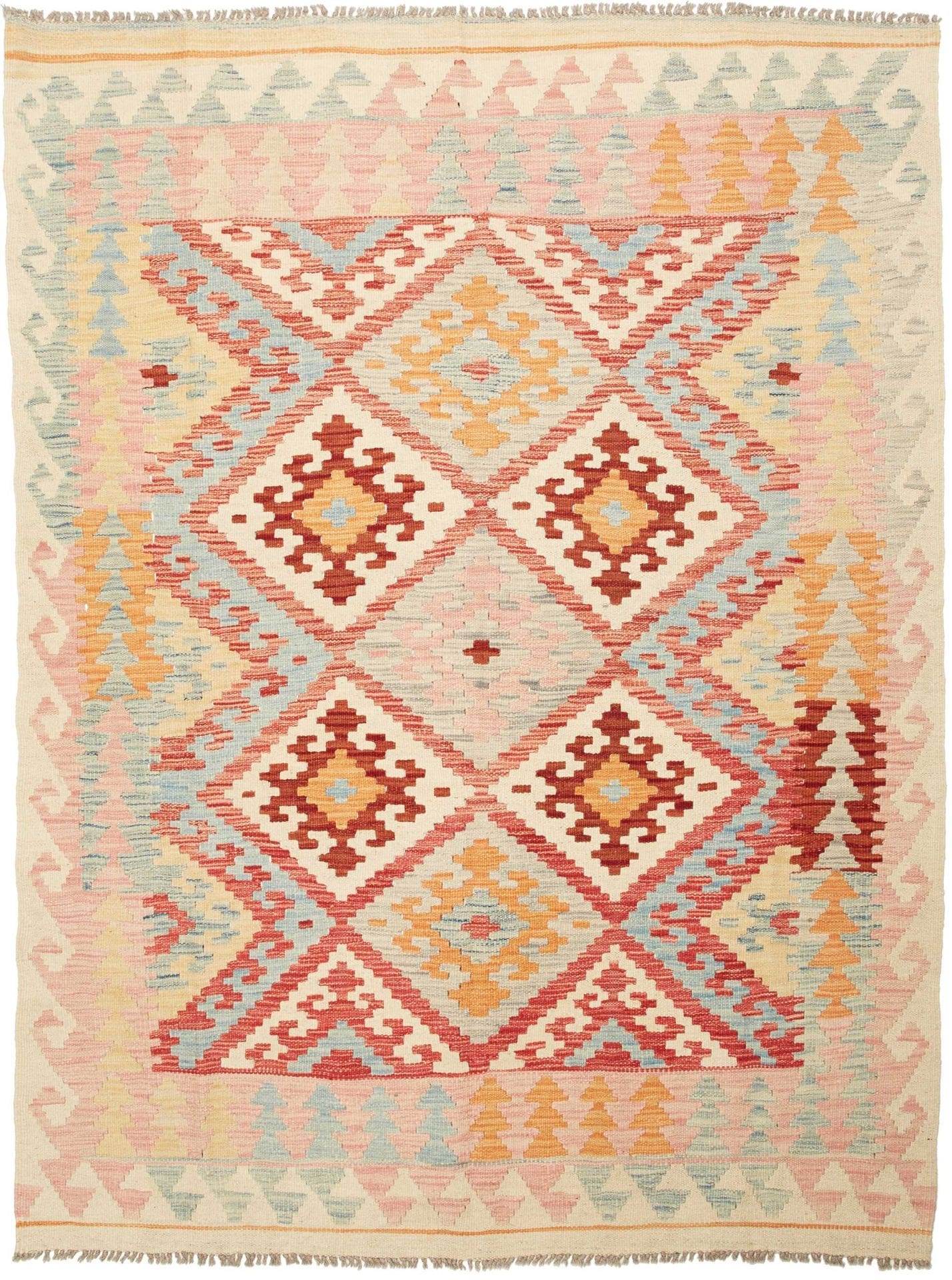 Kelim Teppich 156 x 204 cm – Handgewebt, rustikales Design