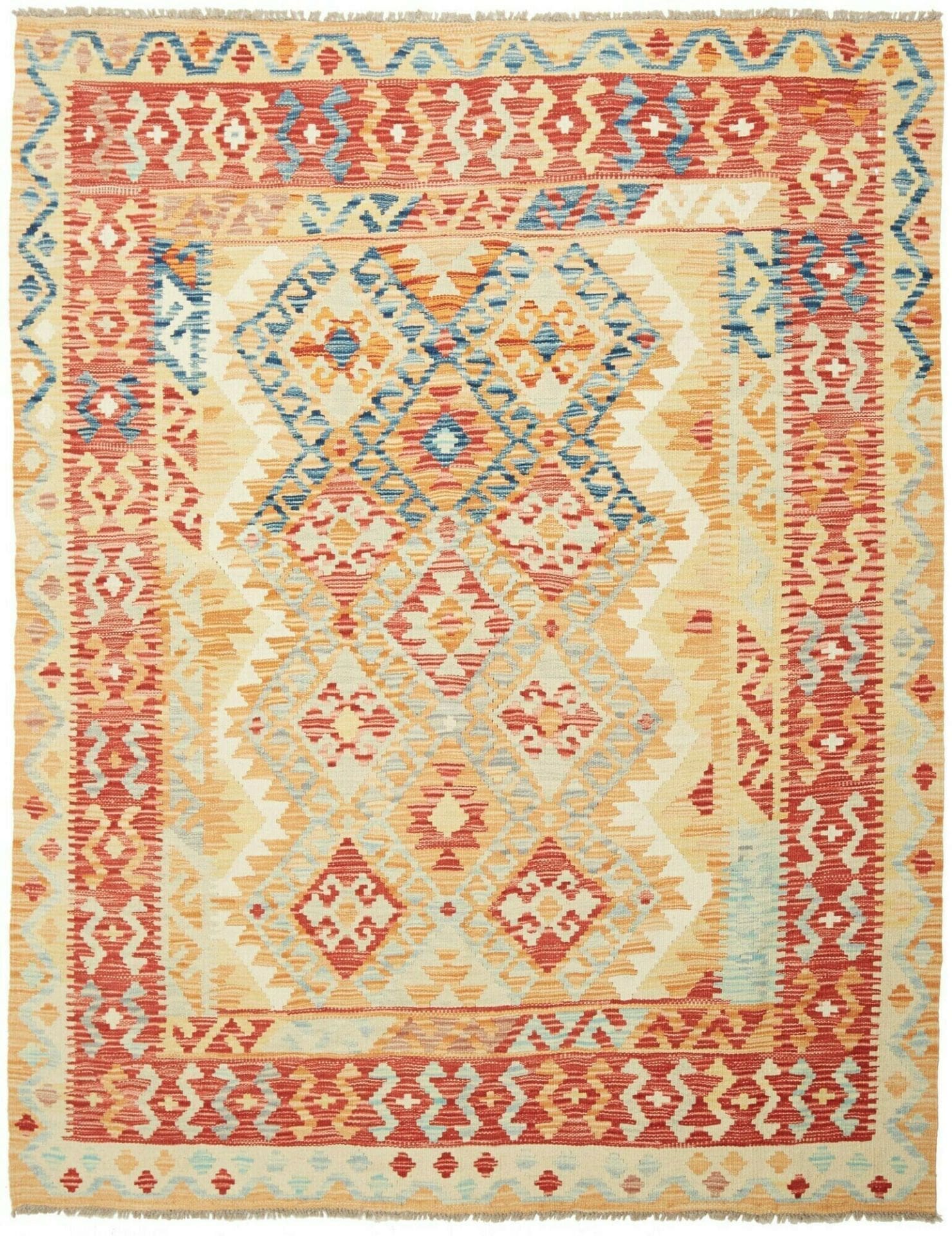 Kelim Teppich 159 x 198 cm – Handgewebt, rustikales Flair