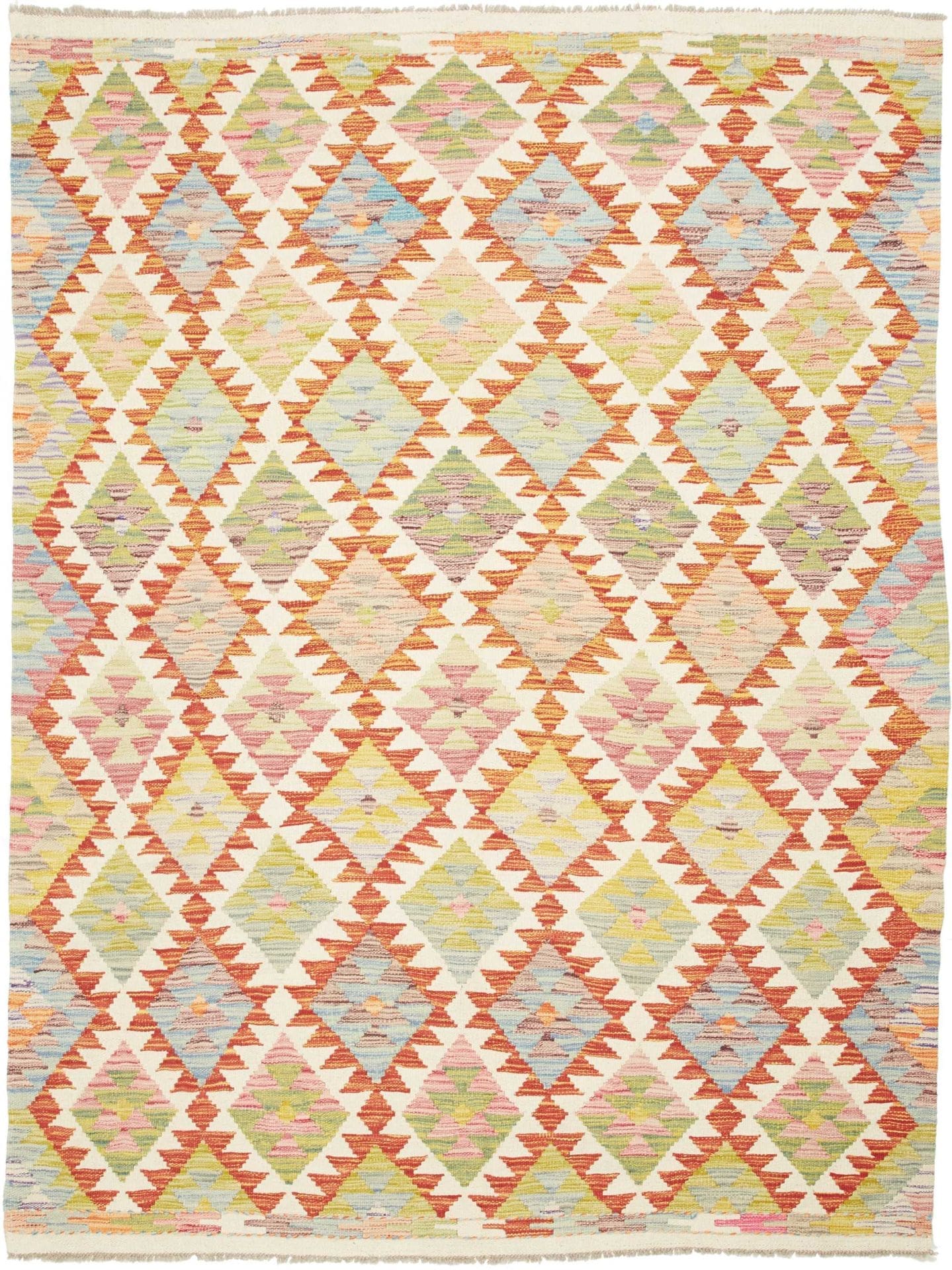 Kelim Teppich 159 x 206 cm aus Schurwolle, handgewebt, rustikal