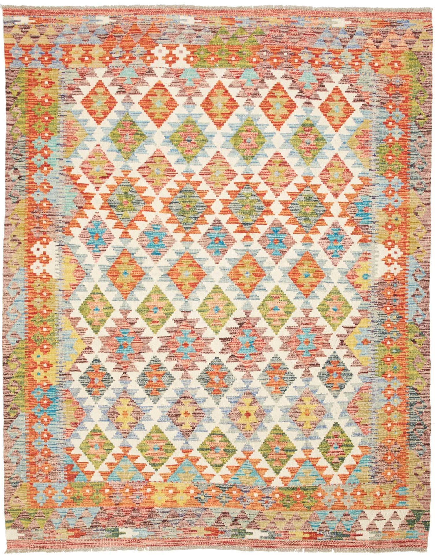 Kelim Teppich 162 x 200 cm, handgewebt, rustikales Flair