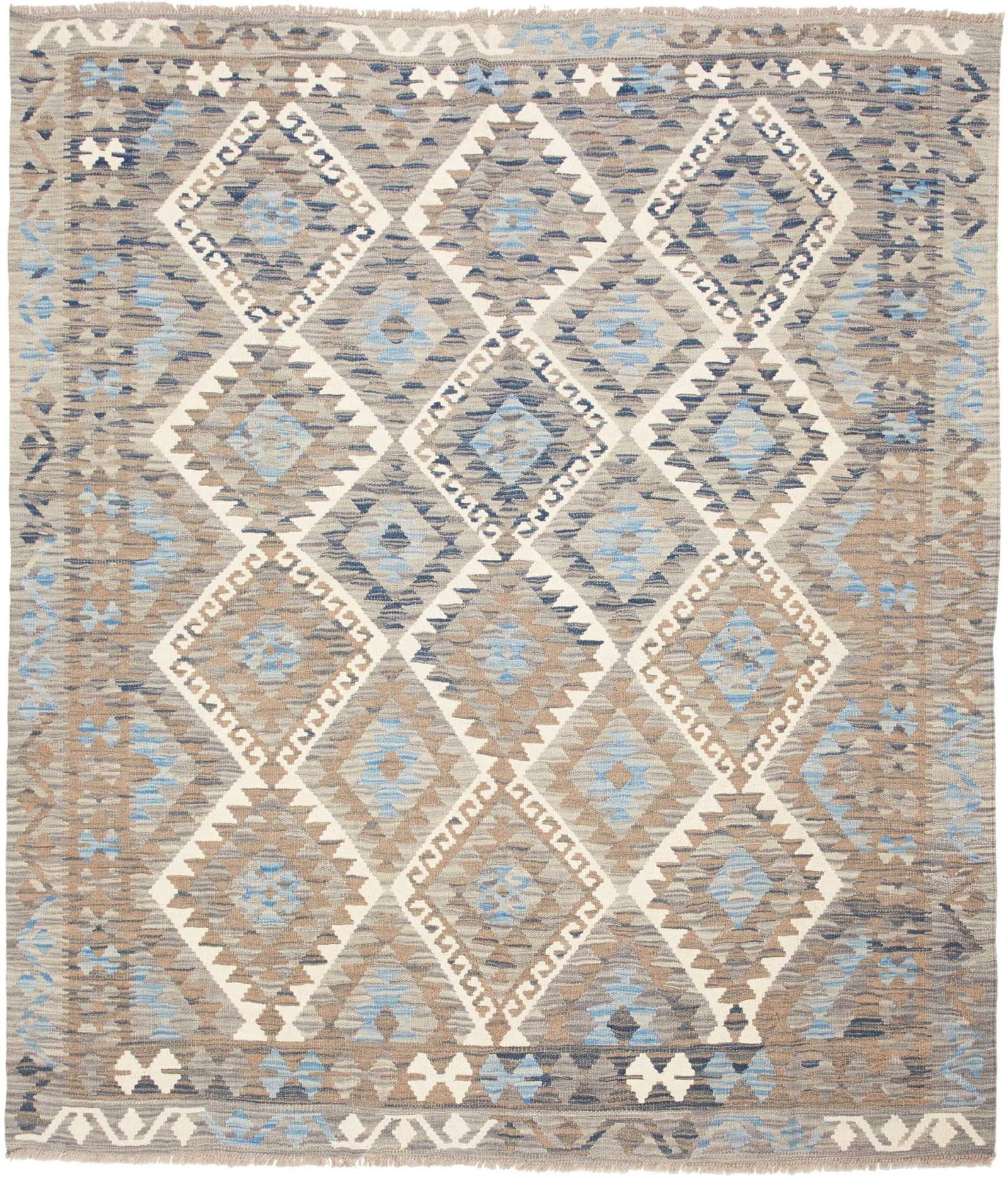 Kelim Teppich 165 x 187 cm, handgewebt, rustikales Flair