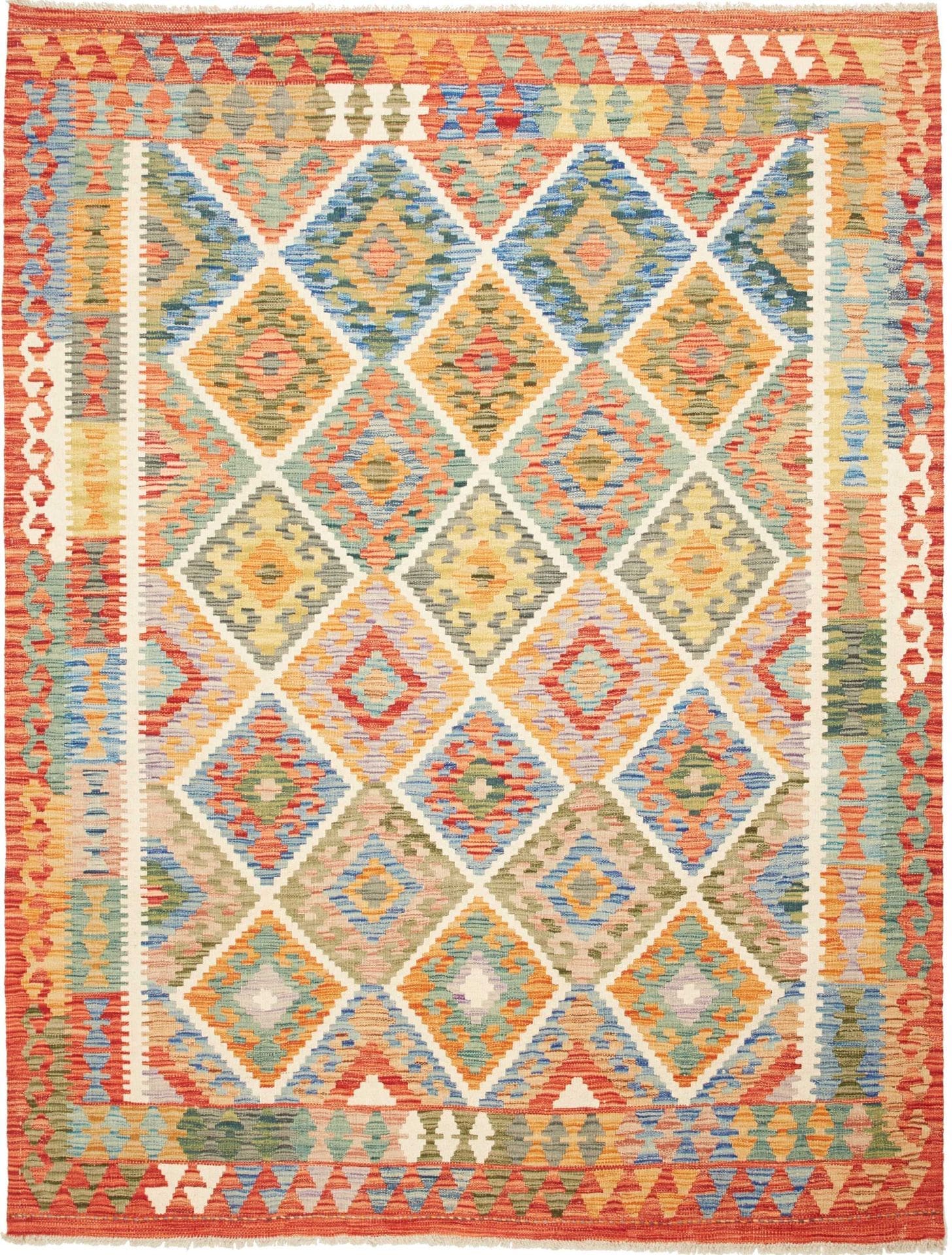 Kelim Teppich 165 x 205 cm - Handgewebt, rustikales Design