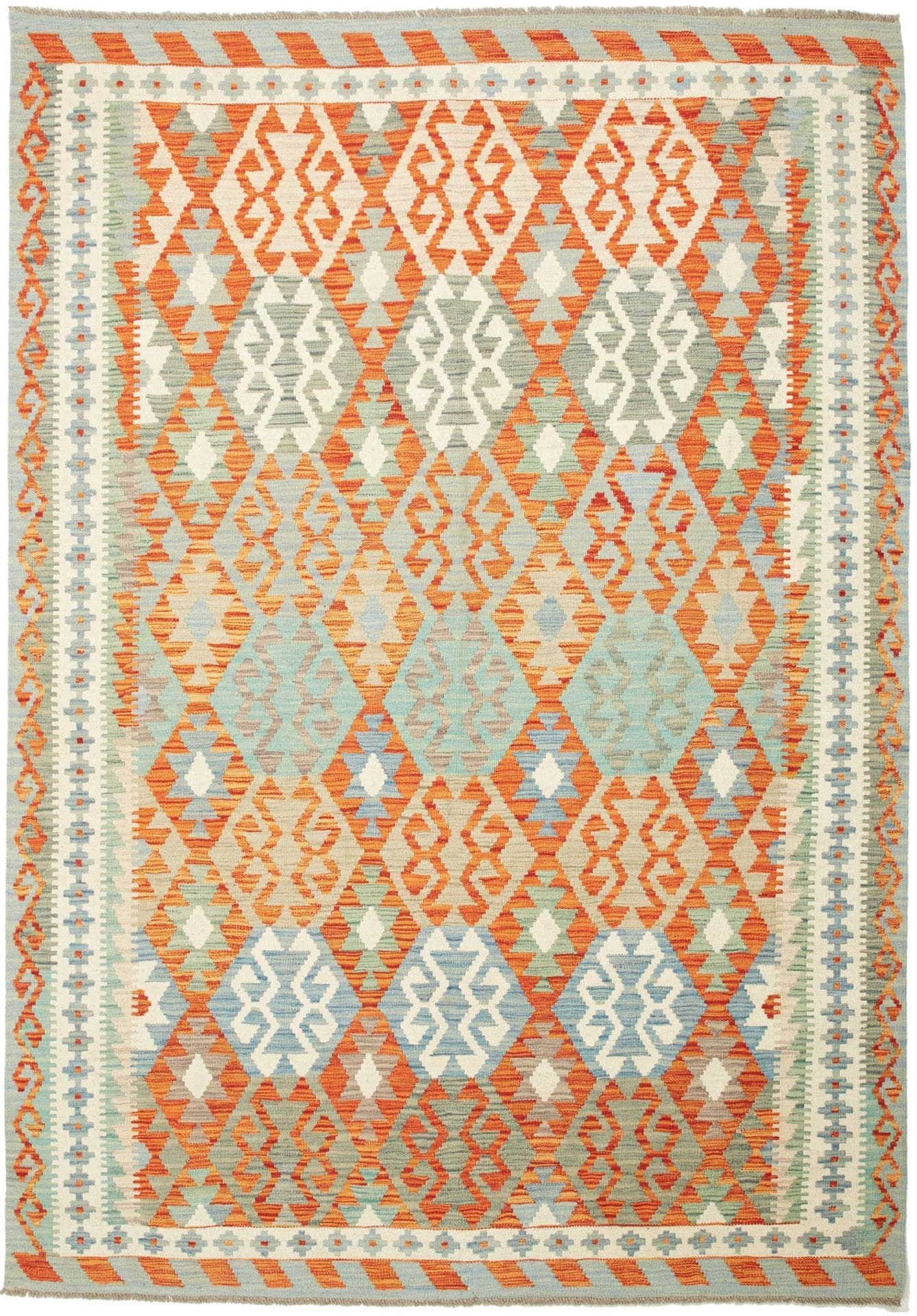 Kelim Teppich 167 x 240 cm, handgewebt, rustikales Flair