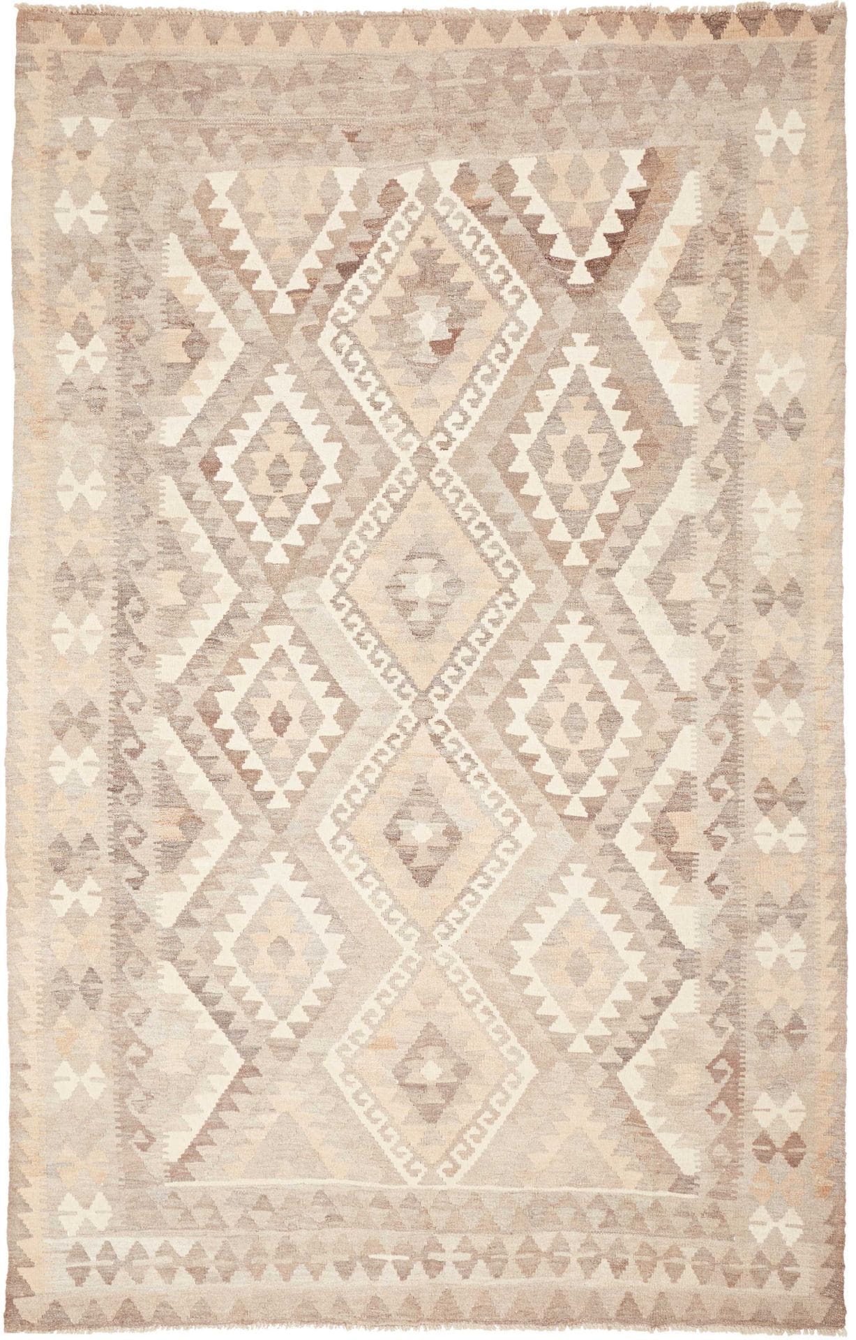 Kelim Teppich 168 x 263cm, handgewebt, rustikales Flair, Wolle