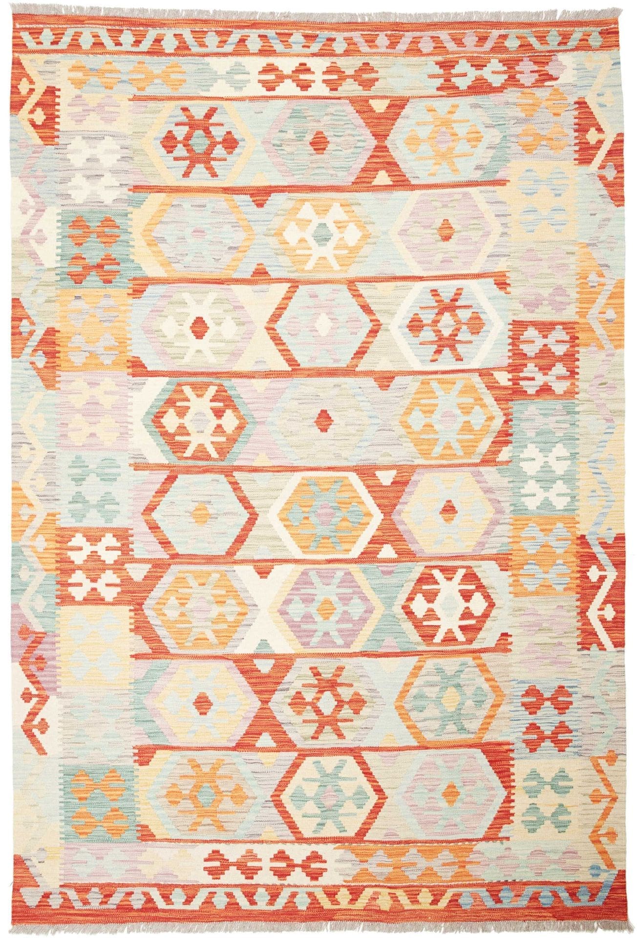 Kelim Teppich 172 x 246 cm - Afghanischer Schurwolle handgewebt