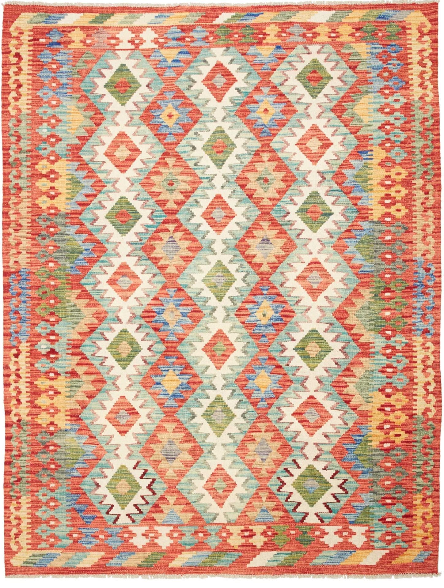 Kelim Teppich 174 x 230cm, türkisch, handgewebt, rustikales Flair