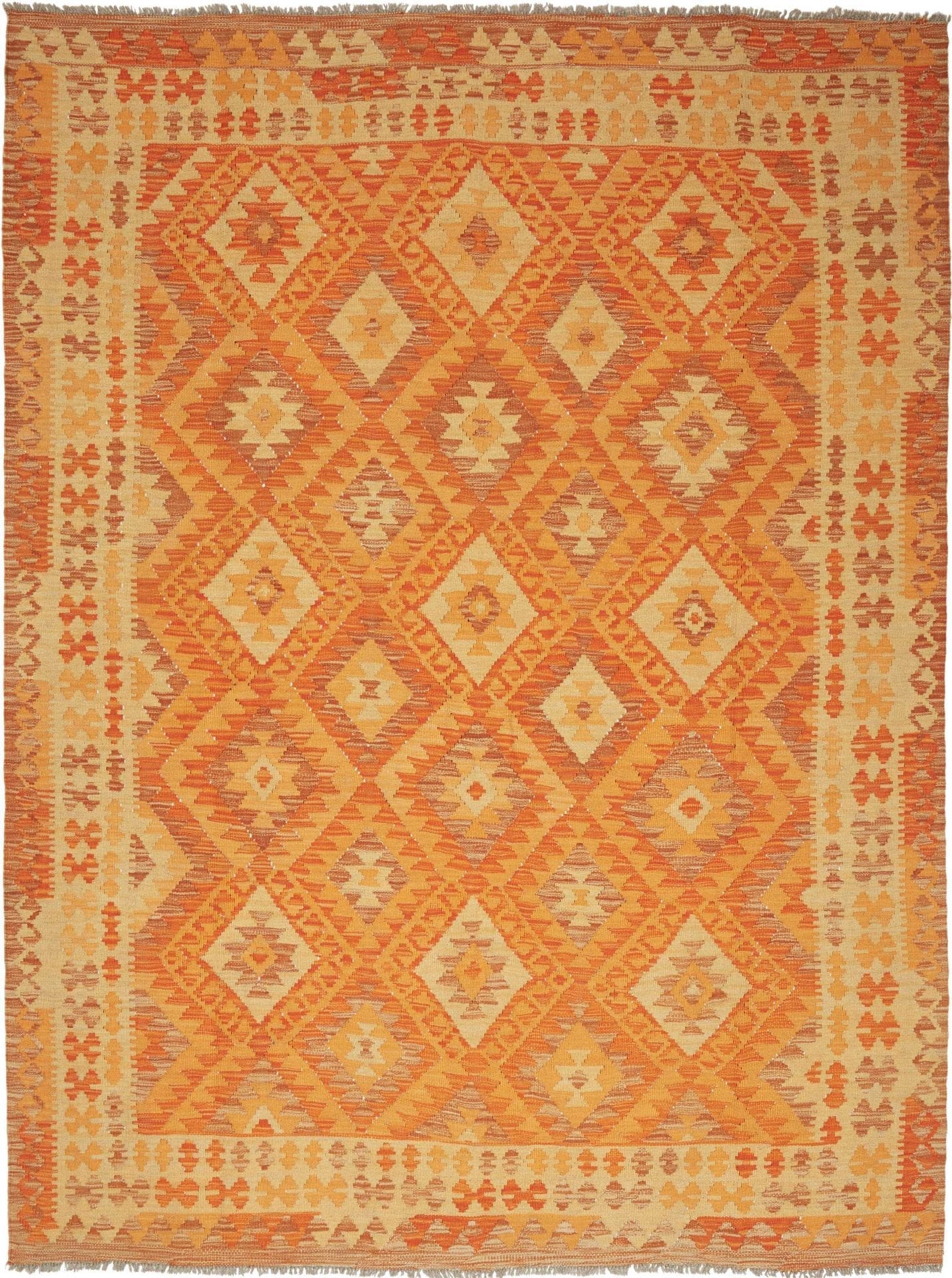 Kelim Teppich 175 x 229 cm aus Schurwolle, handgewebt, rustikal