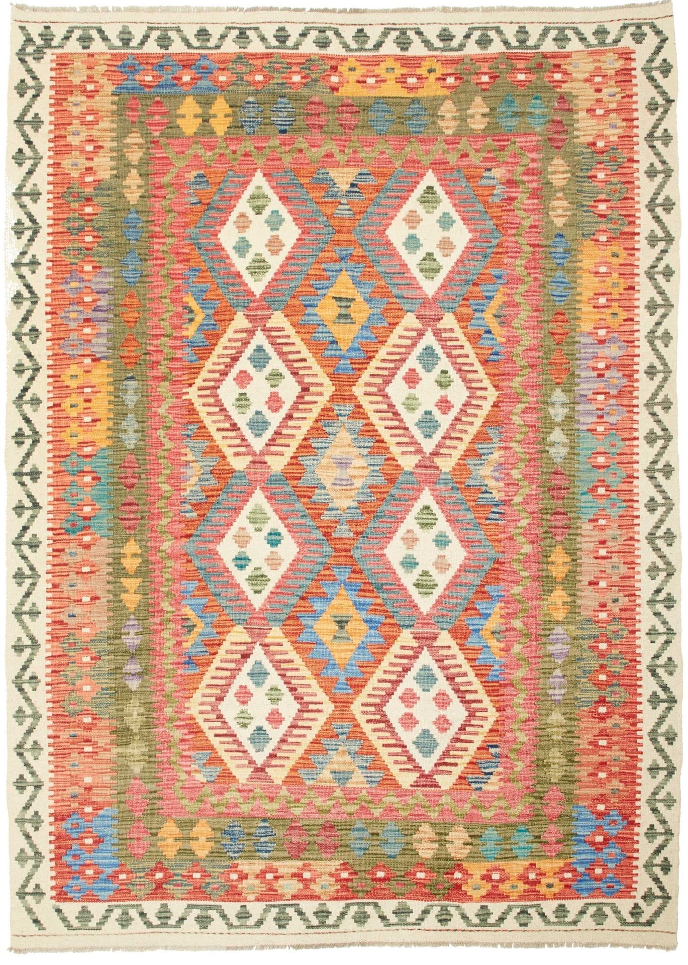 Kelim Teppich 175 x 240 cm, handgewebt, aus Schurwolle, orientalisch