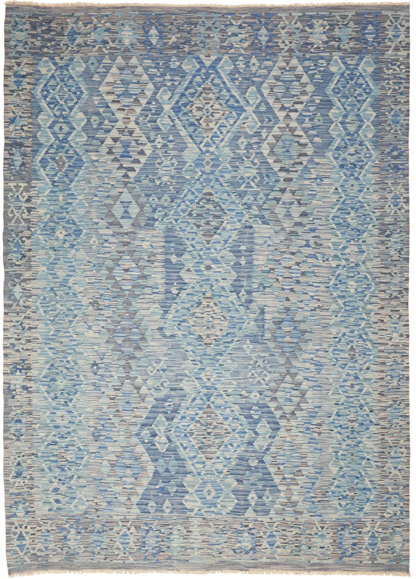 Kelim Teppich 177 x 241cm, handgewebt, rustikales Flair aus Wolle