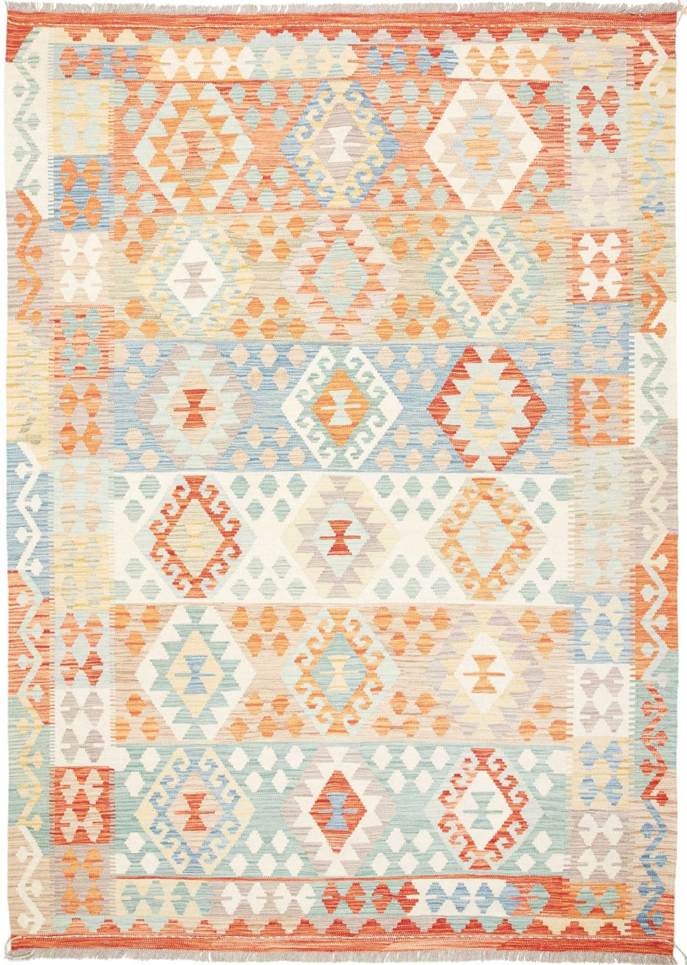 Kelim Teppich 177 x 244 cm, Afghanisch, handgewebt, rustikal