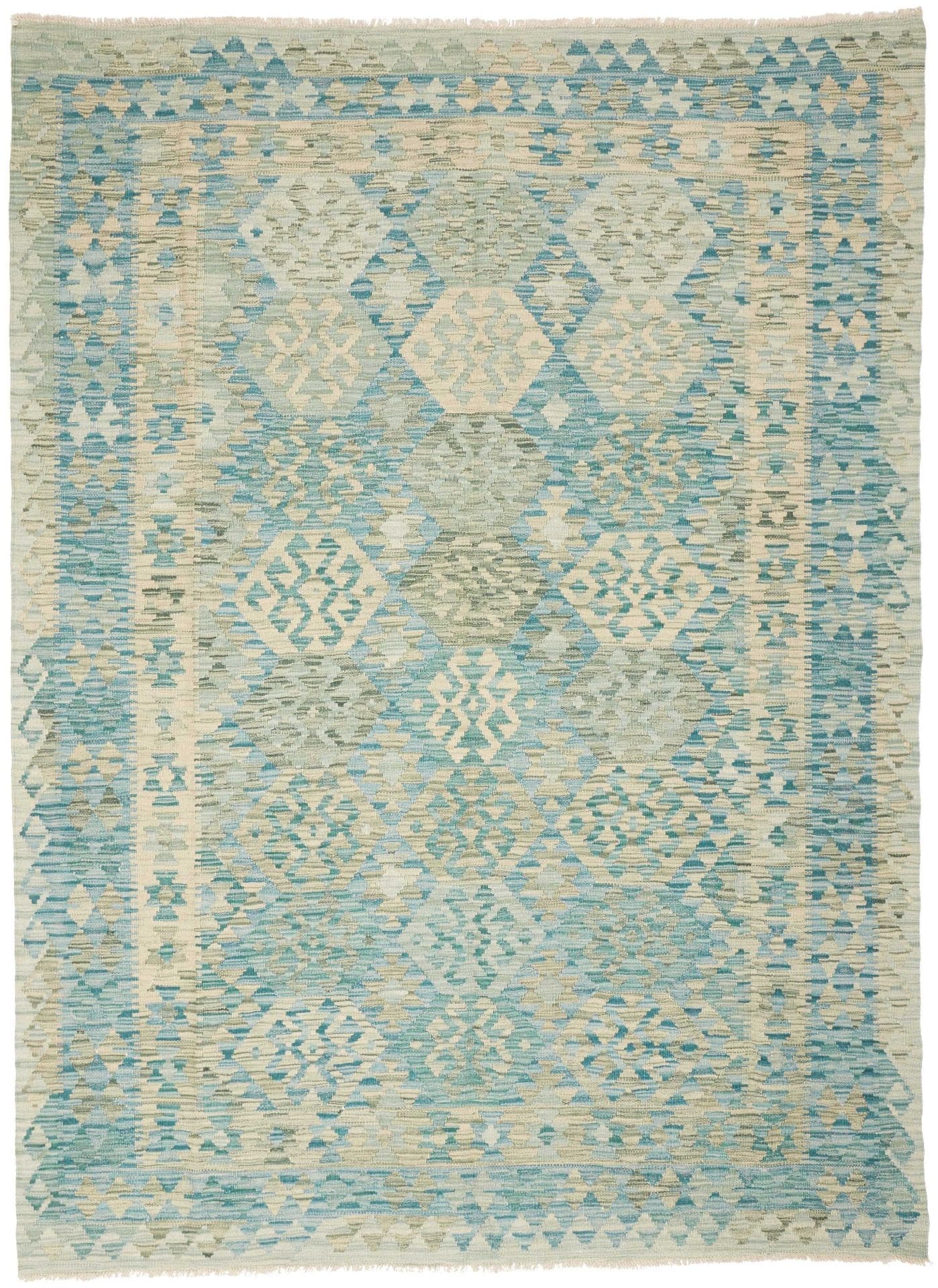Kelim Teppich 178 x 238cm, handgewebt, rustikales Flair, Wolle