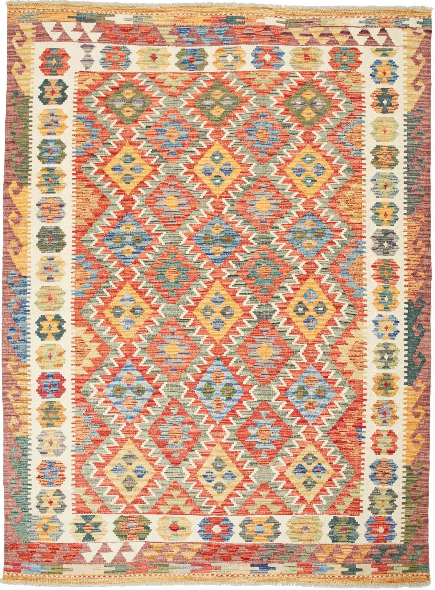 Kelim Teppich 178 x 239 cm aus Schurwolle, handgewebt