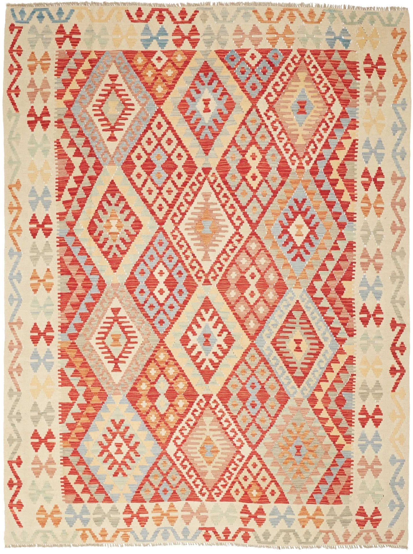 Kelim Teppich 179 x 233cm – Handgewebt, rustikales Flair, Wolle